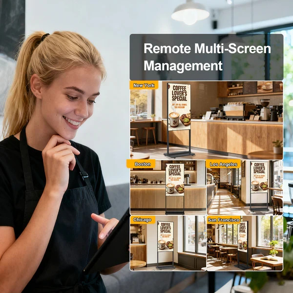 32″ 2K Ultra HD Digital Signage 700nits Floor Standing Commercial Screen