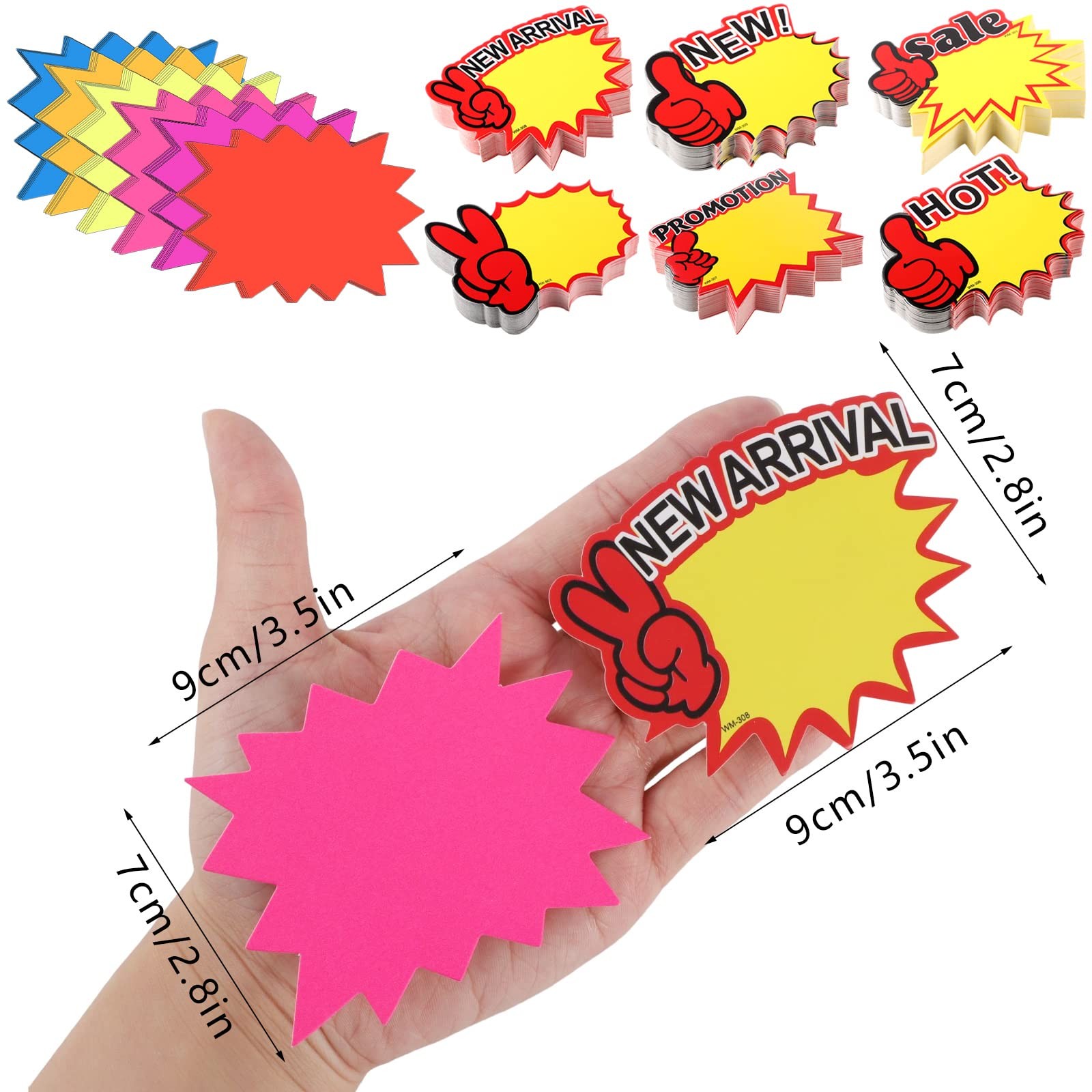 600 Pieces Starburst Signs for Price Stickers, Garage Retail Sale Signs Yard