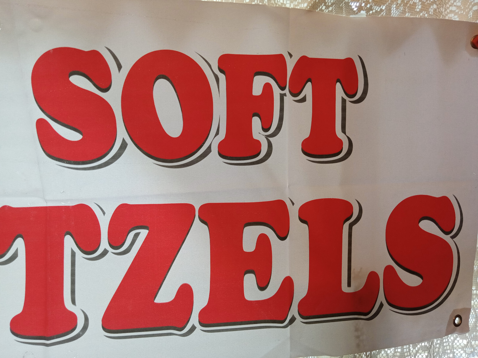 SOFT PRETZELS Advertising Vinyl Banner Flag Sign CARNIVAL FAIR SIGN 18″X48″
