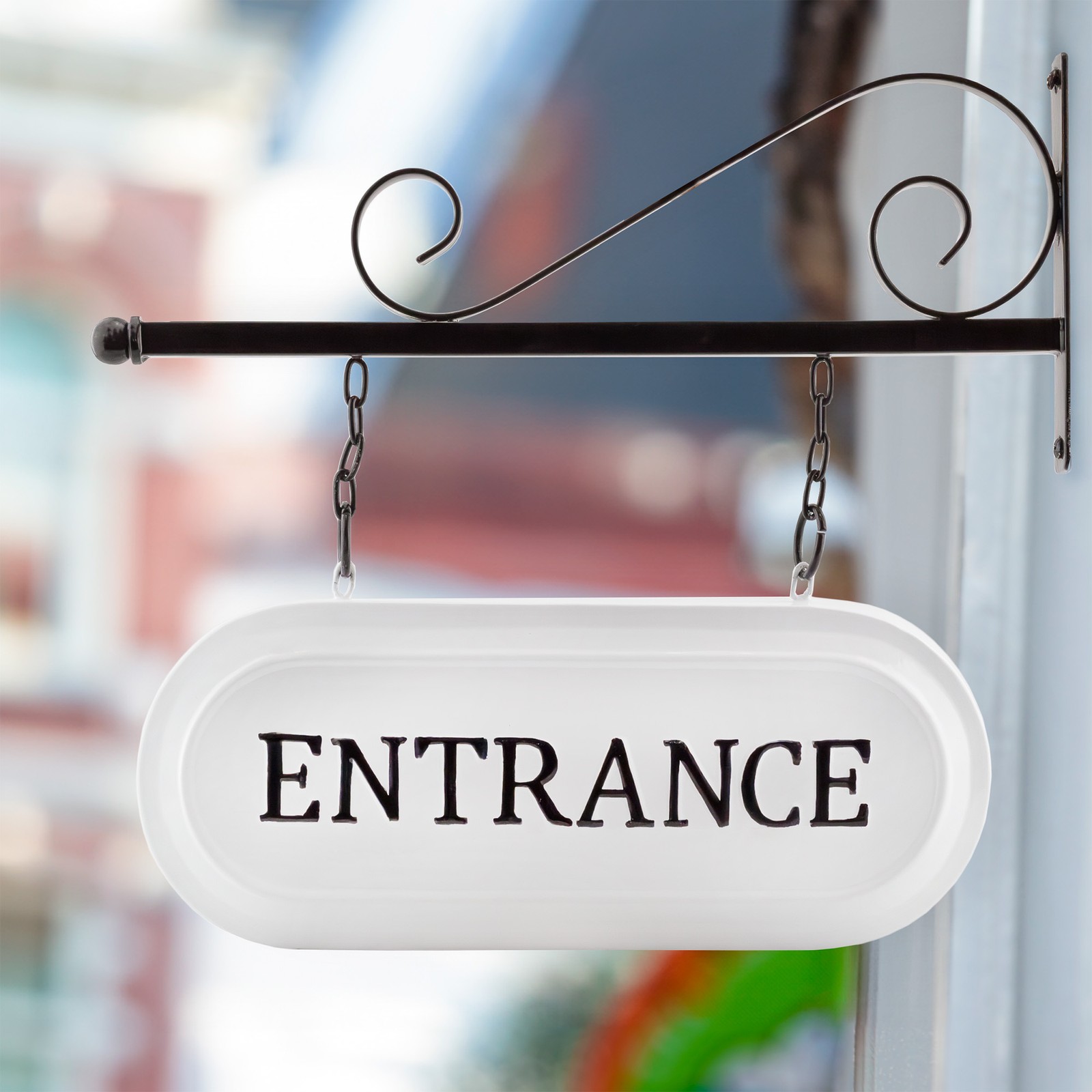 Wall-Mounted Metal Office Sign, Enamelware Business Entrance Reception Sign