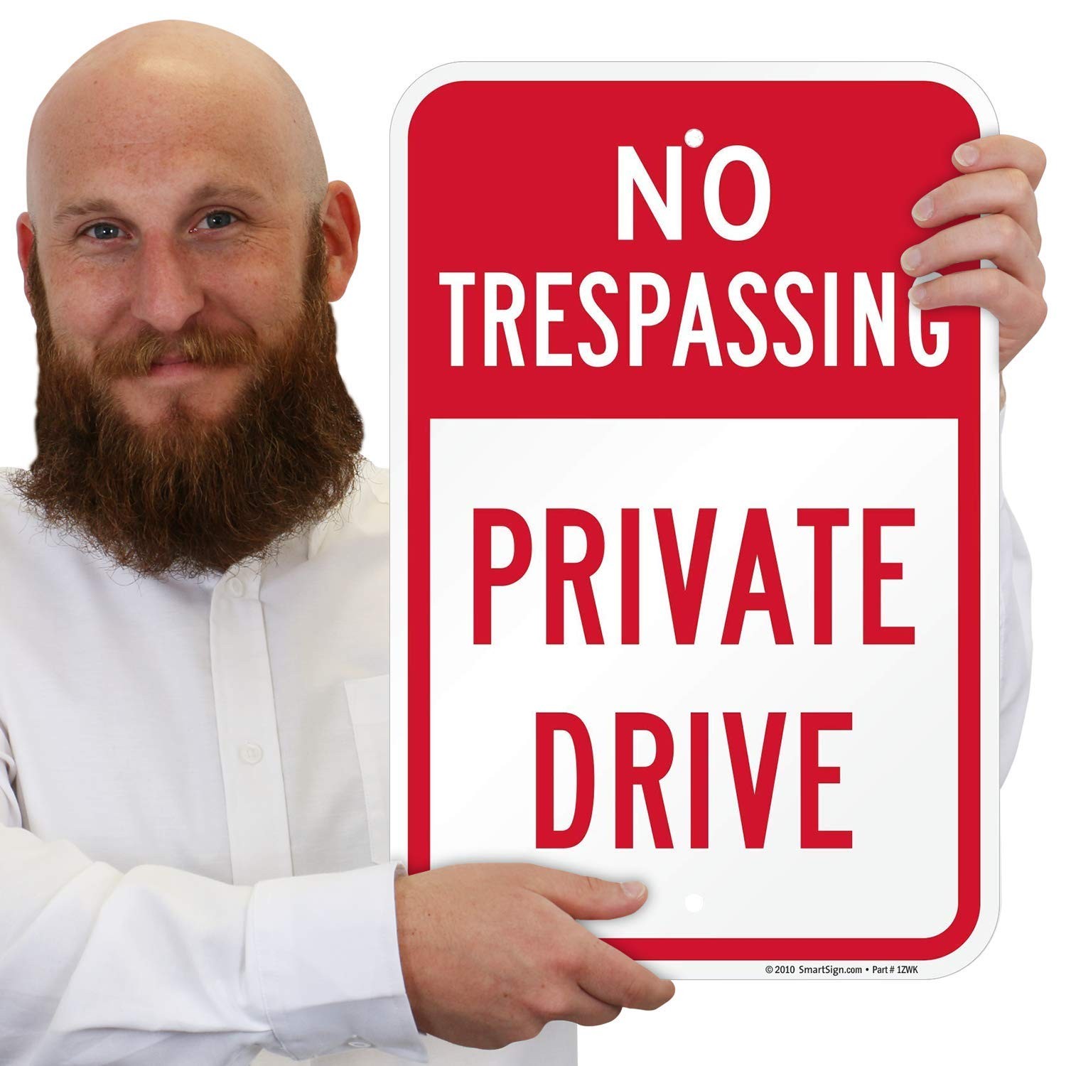 K 5893 AL 12×18 No Trespassing Private Drive Sign 12×18 Inch Aluminum