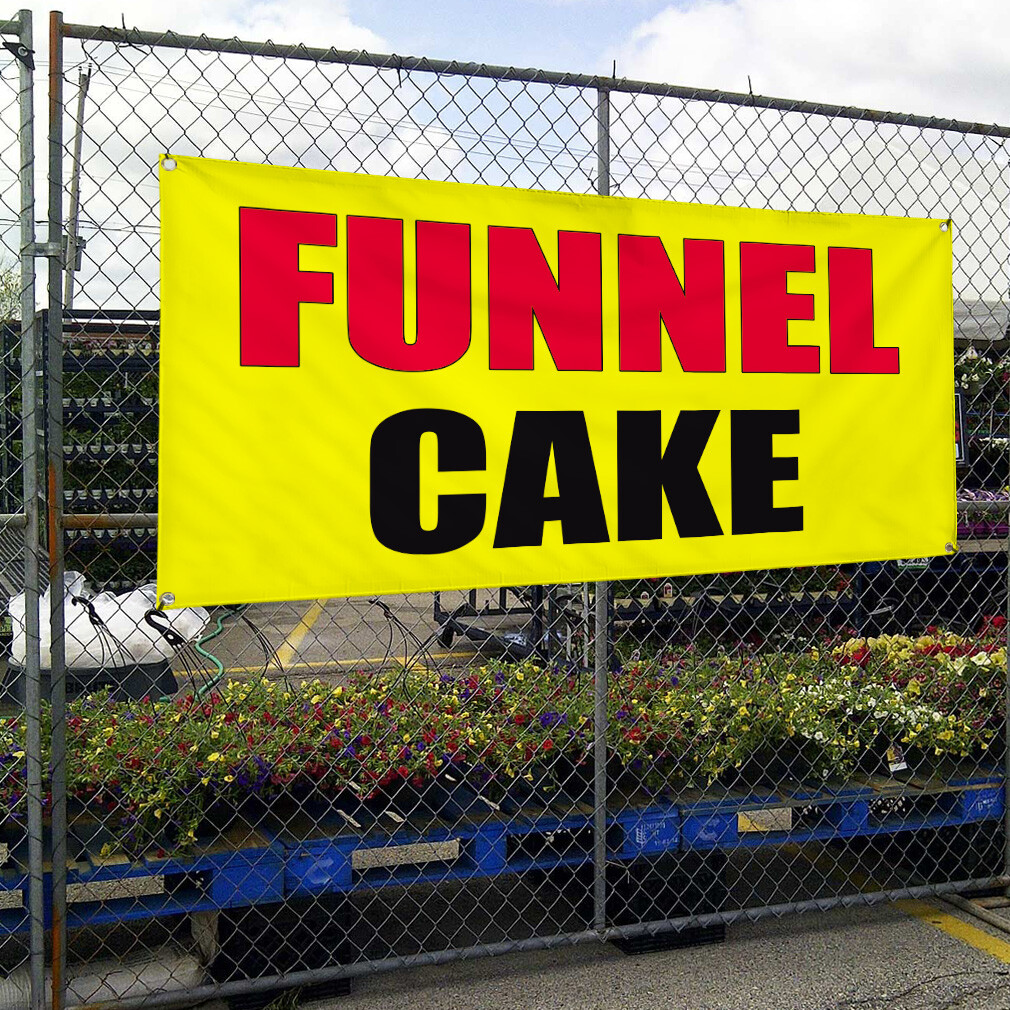 Vinyl Banner Multiple Sizes Funnel Cake Food Fair Promotion Business Outdoor