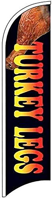TURKEY LEGS Windless Swooper Feather Flag 2.5×11.5 ft Tall Banner Sign kb