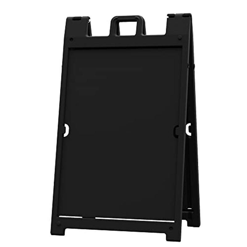 Portable Folding A-Frame Sidewalk Sign Double-Sided Quick-Change Display Black