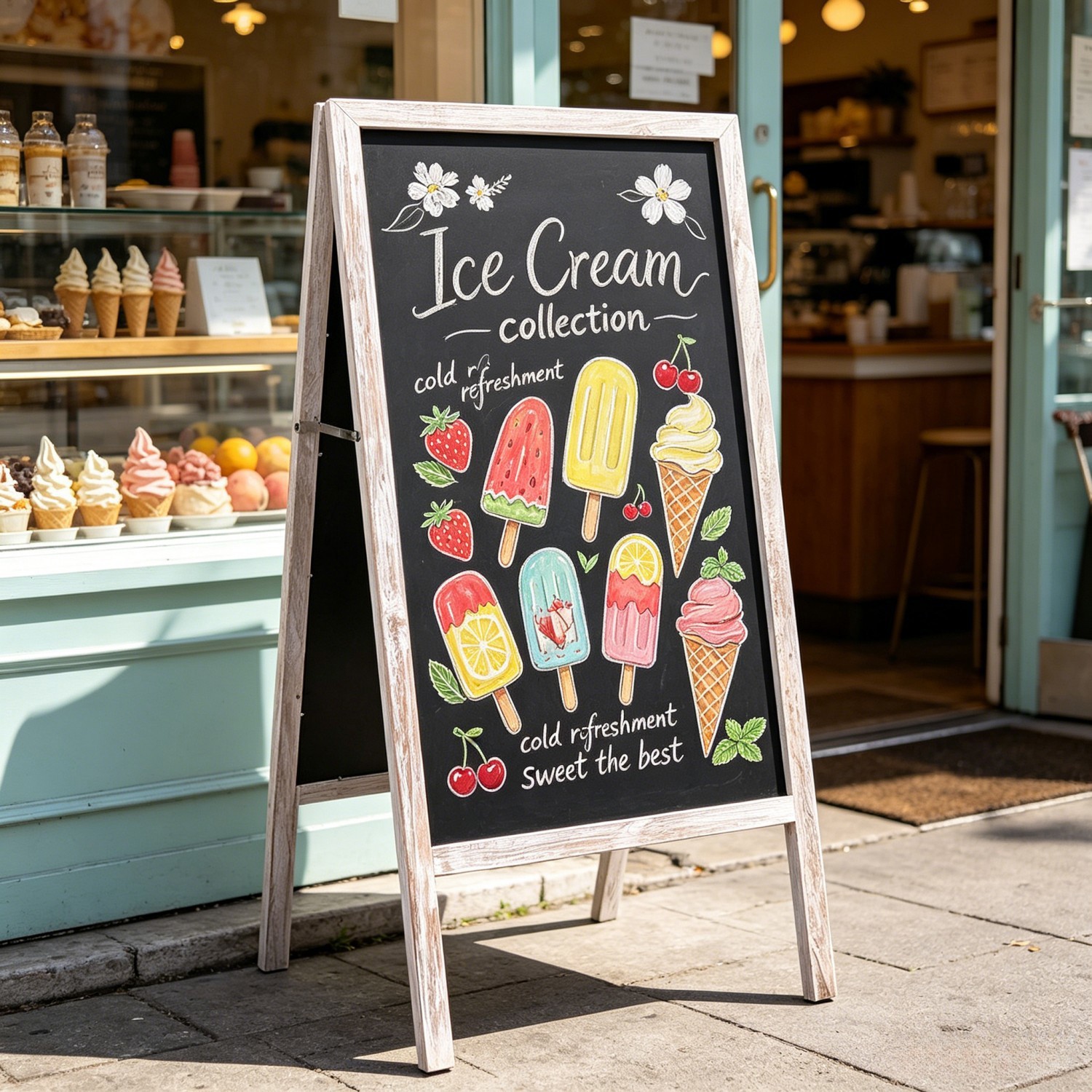 Free Standing Magnetic Chalkboard Solid Sidewalk Sign Display Board Outdoor Deco