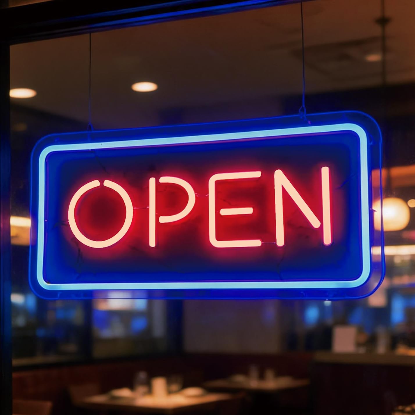 Open Neon Sign 16.5″x7.8″ Dimmable Led Open Sign for Business Restaurant Bar …