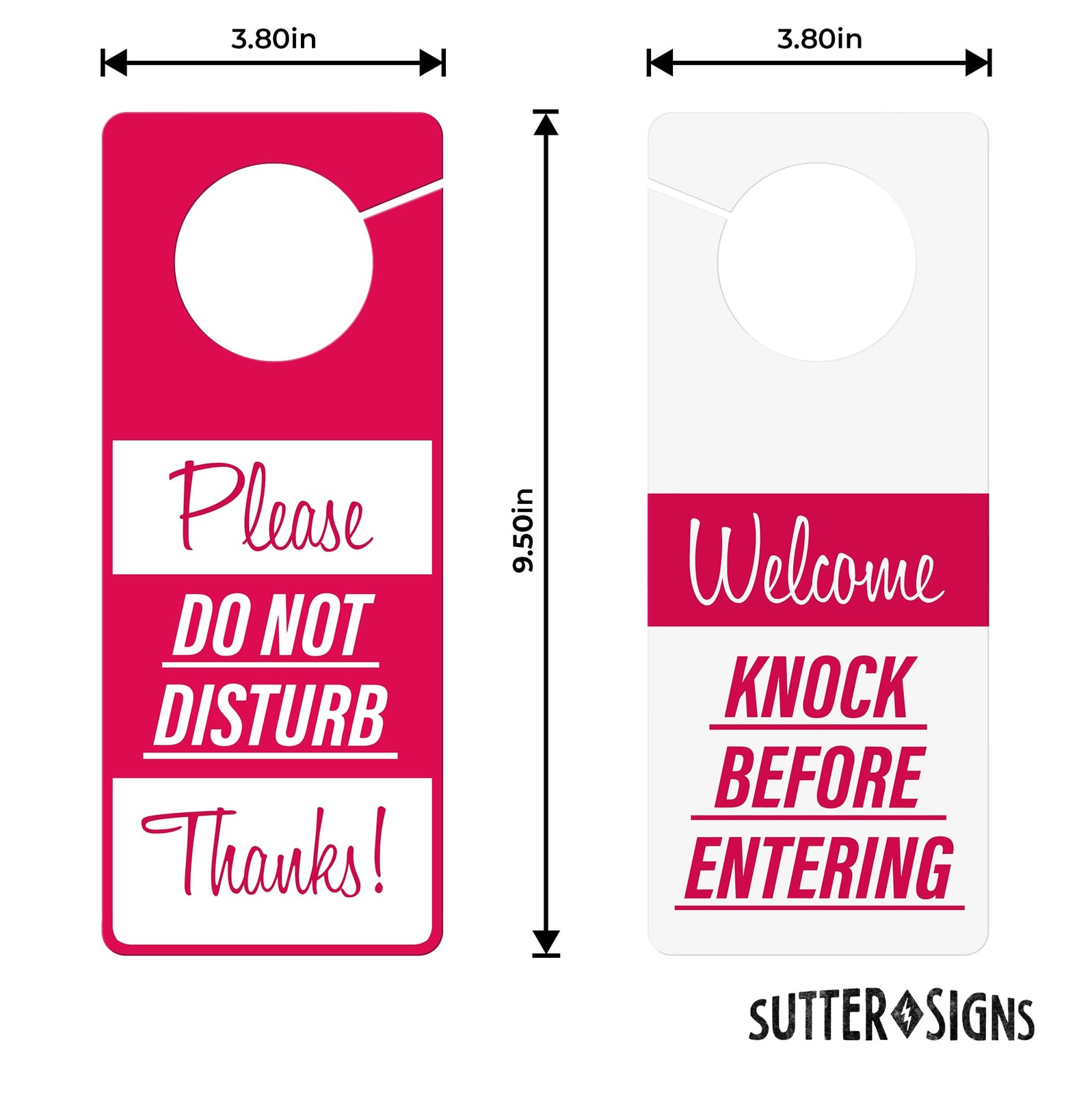 Do Not Disturb Door Hanger Sign 2 Pack Meeting In Progress Red White 9.5×3.8