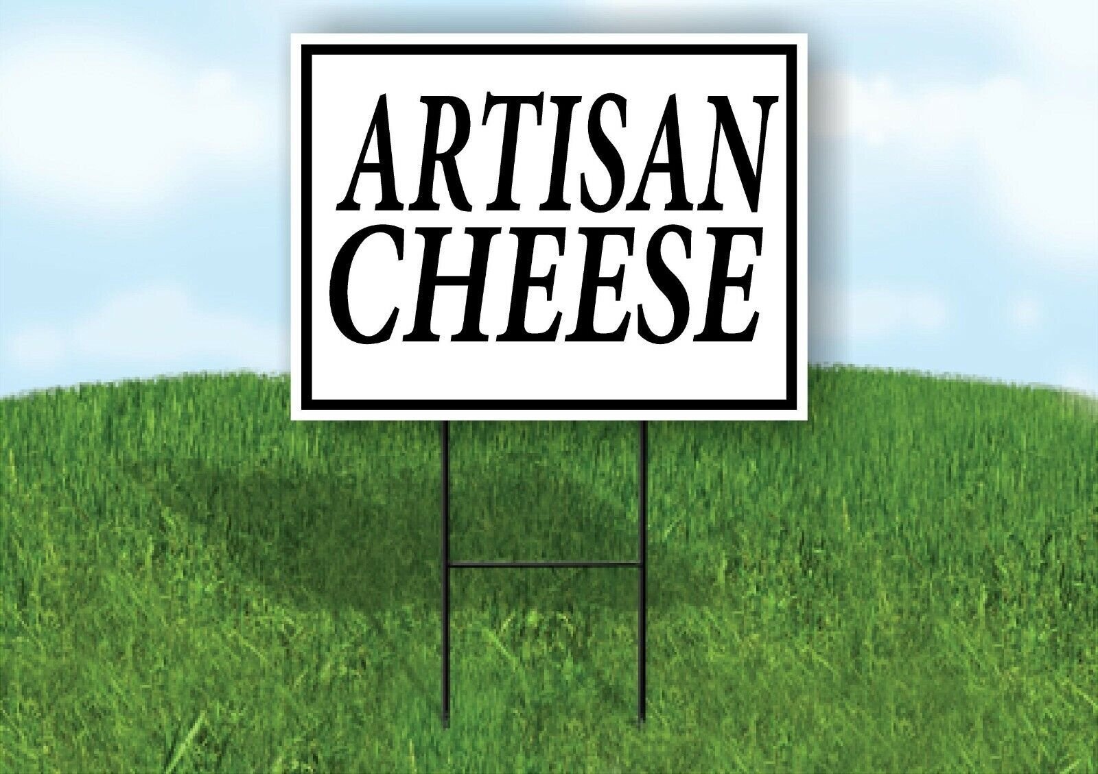 ARTISAN CHEESE BLACK BORDER Yard Sign Road with Stand LAWN SIGN