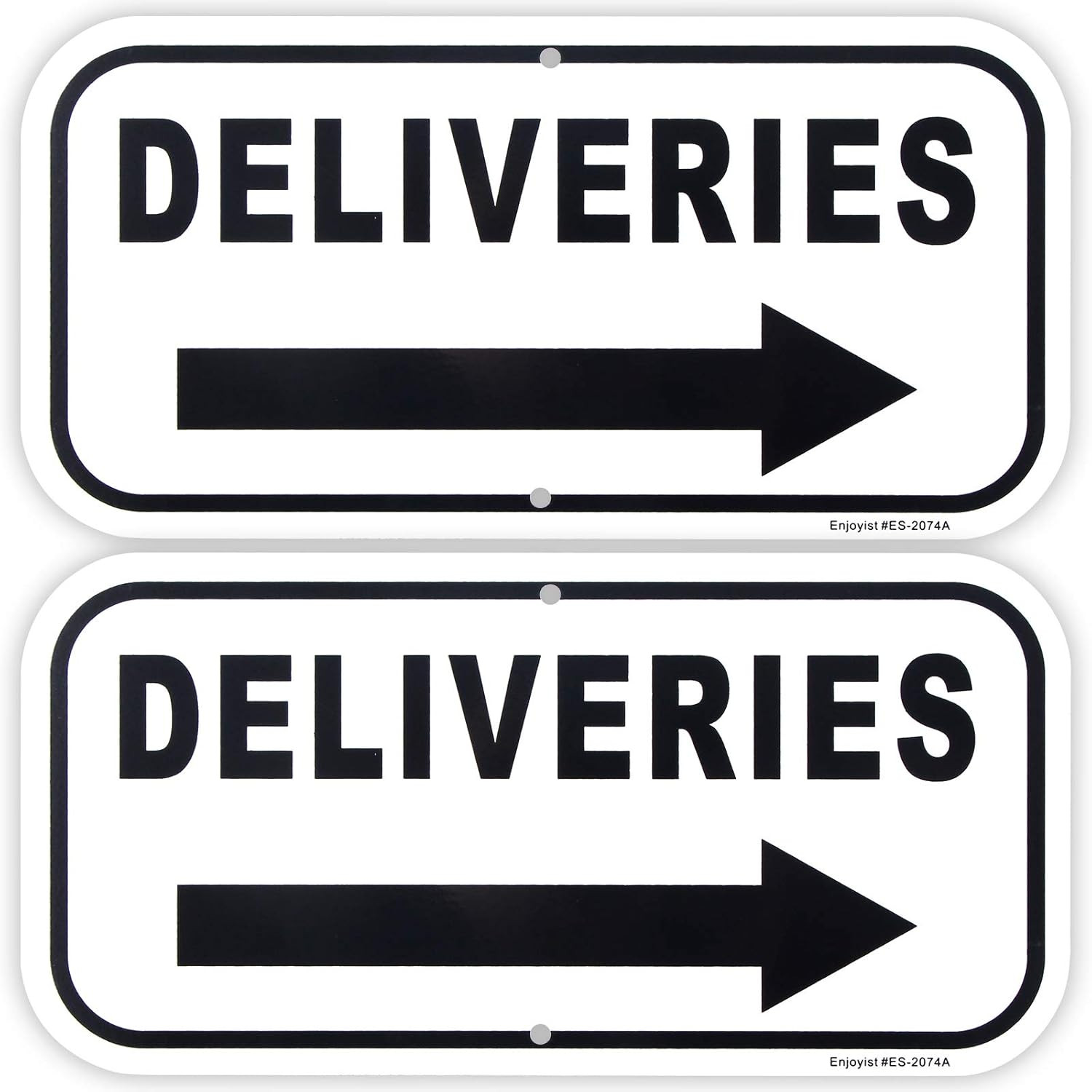 2-Pack Deliveries with Right Arrow Sign 12″X 6″ .04″ Aluminum Reflective Sign Ru