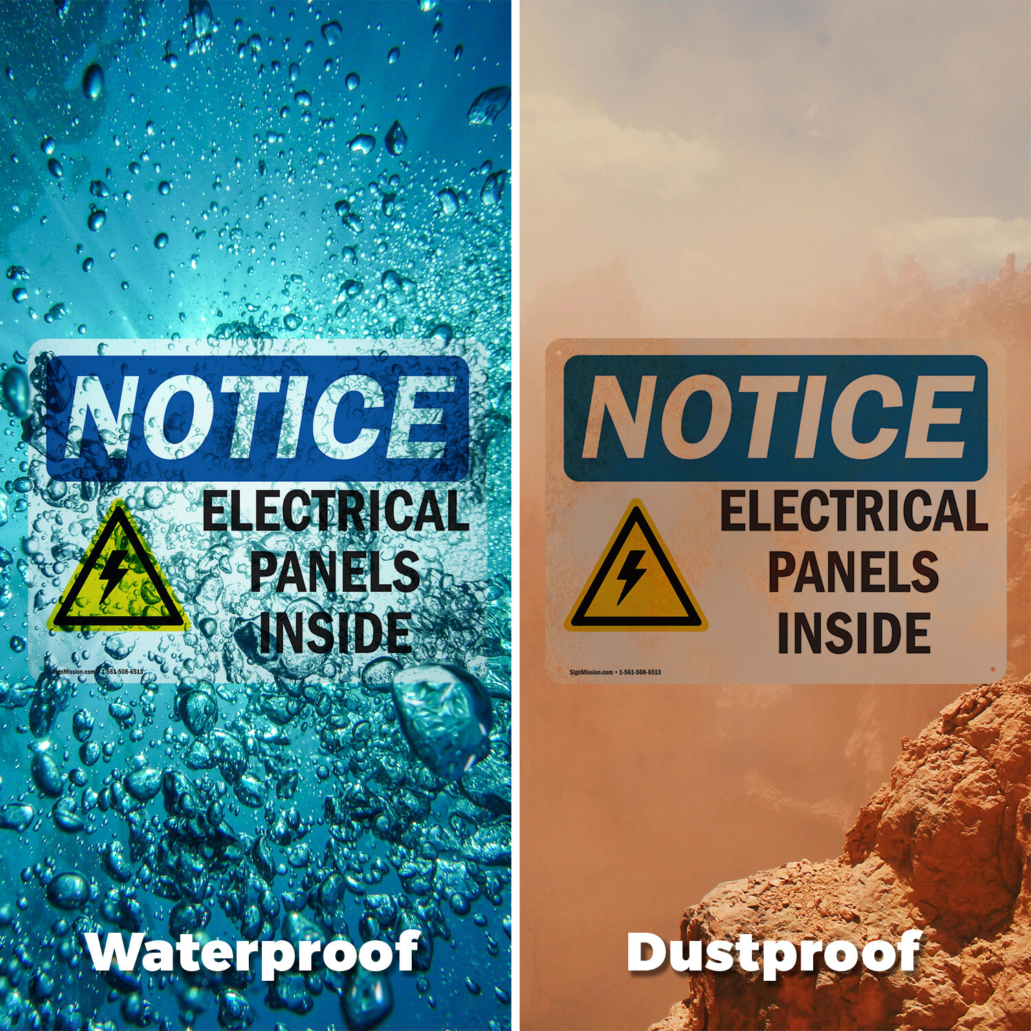 (2 Pack) Electrical Panels Inside OSHA Notice Sign Decal Metal Plastic