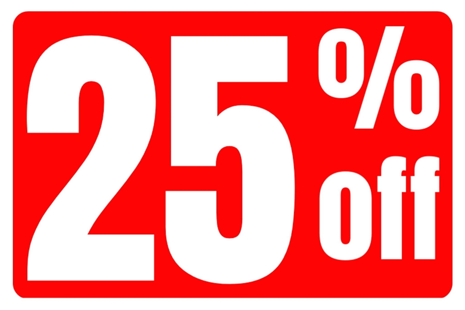 25% Off Business Retail Counter Informational Sign | Plastic | 12″w x 8″h