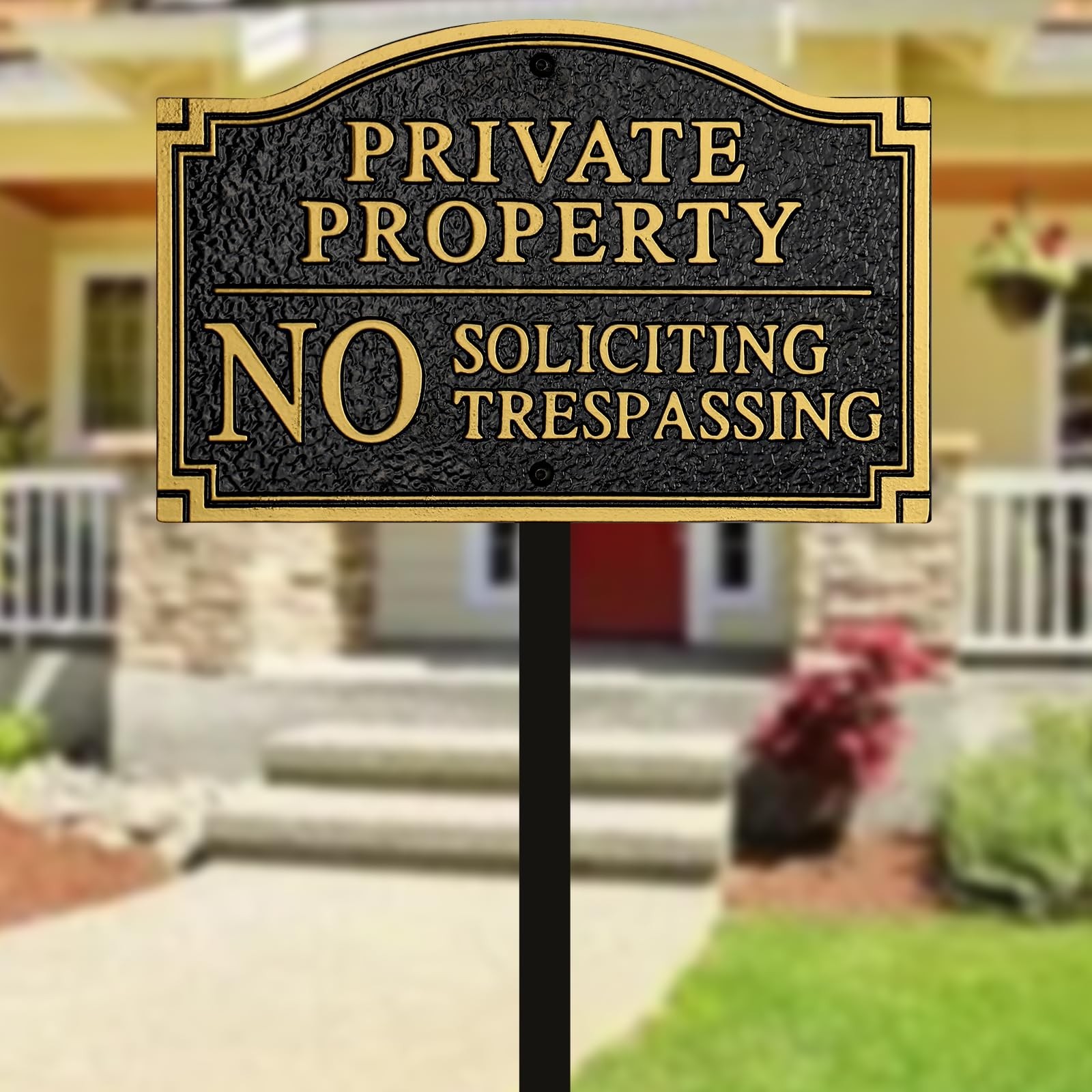 Private Property No Soliciting No Trespassing Statement Plaque,Solid Metal Ca…