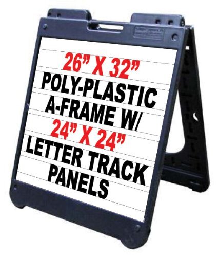 Poly A-Frame 26″x32″ Double Sided Sidewalk Sign w/Letter Track Panels & Letter