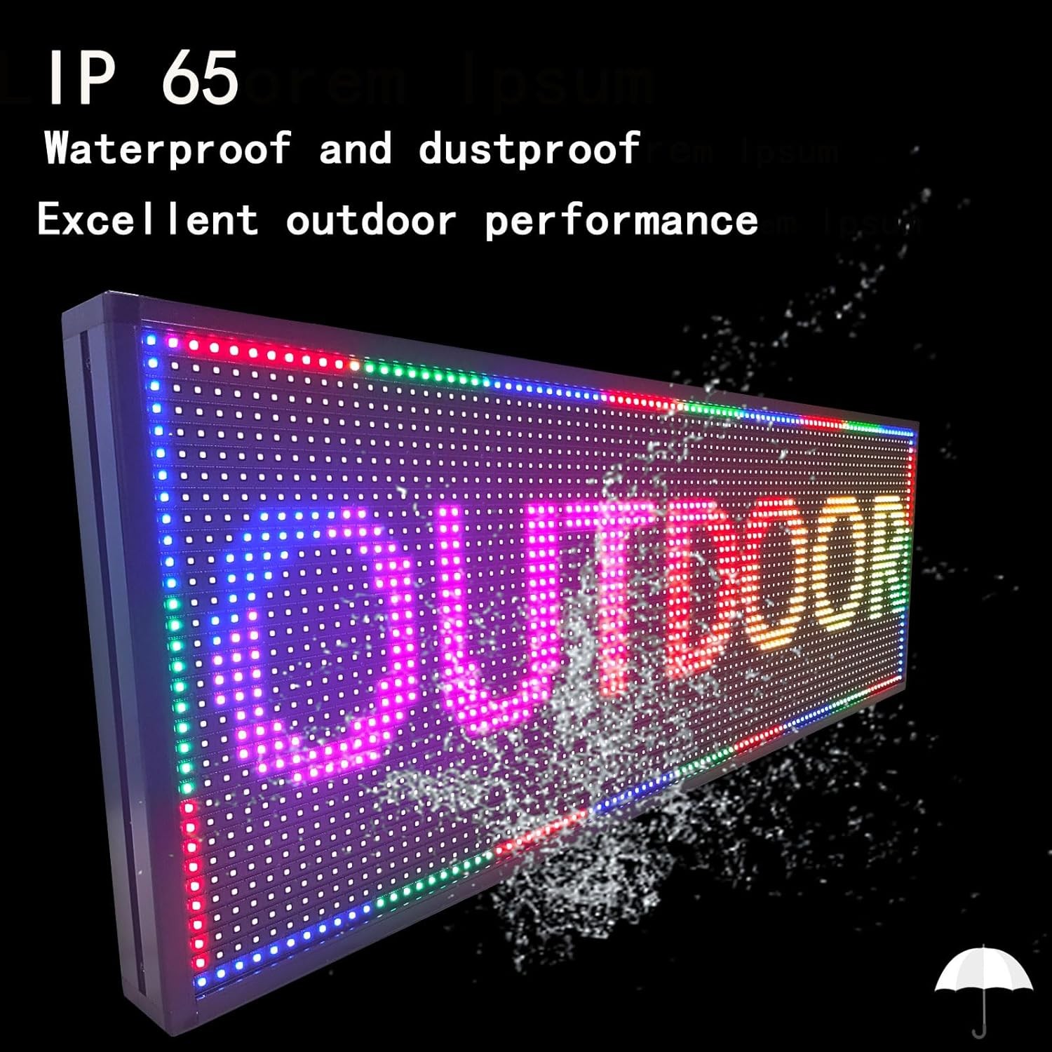 P10 LED Scrolling Sign 39×14 Full Color Wifi Programmable Outdoor Display Tool