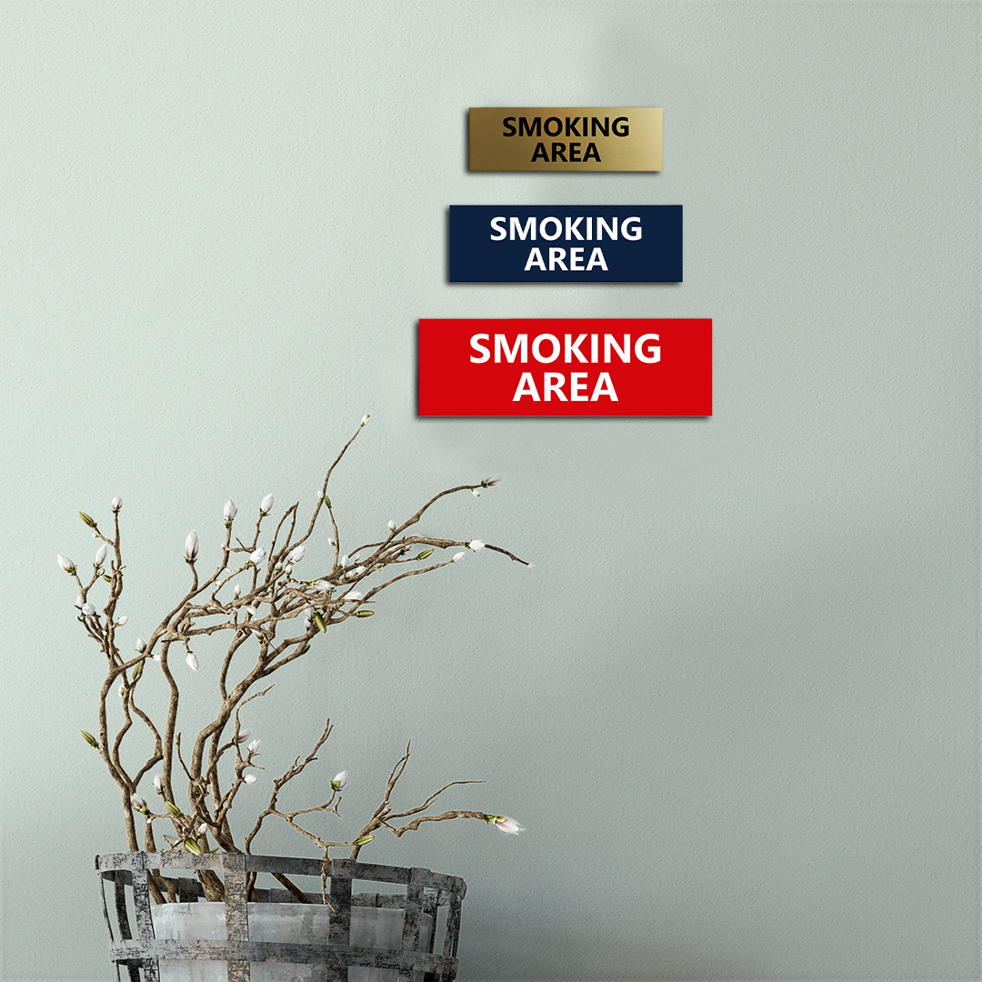 Basic Smoking Area (Yellow / Black) – Small (2 x 6″)