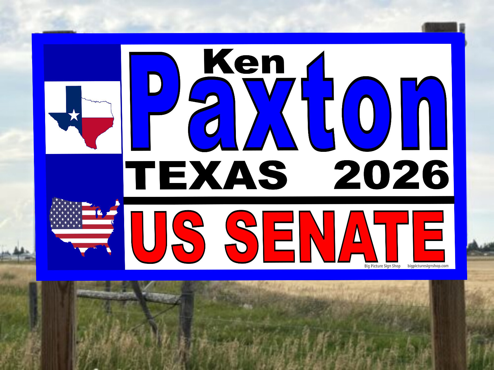 KEN PAXTON US SENATE 2026 – HUGE & REAL BIG – Banners -Reinforced Vinyl-USA MADE
