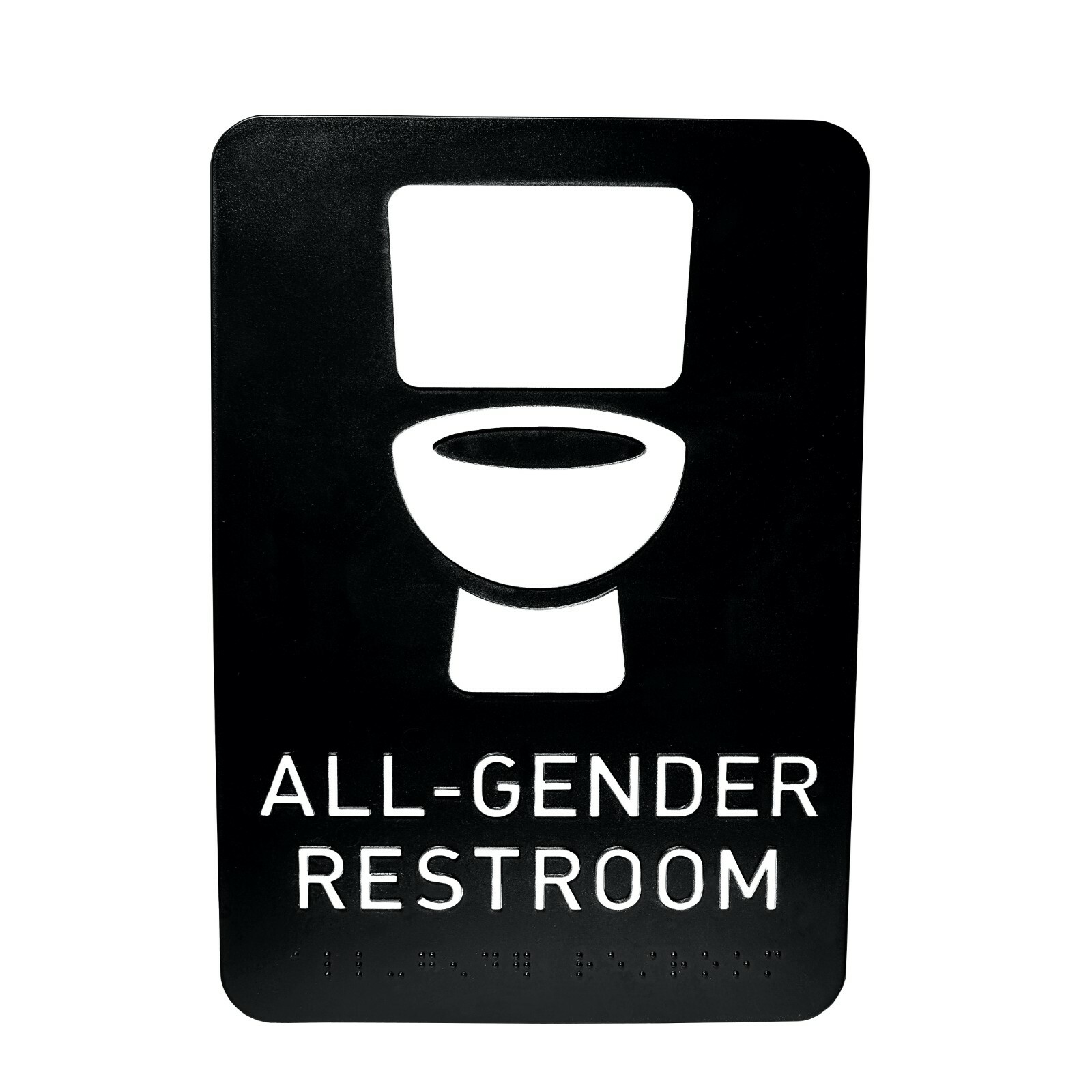 All Gender Restroom Sign • ADA certified braille toilet icon bathroom 