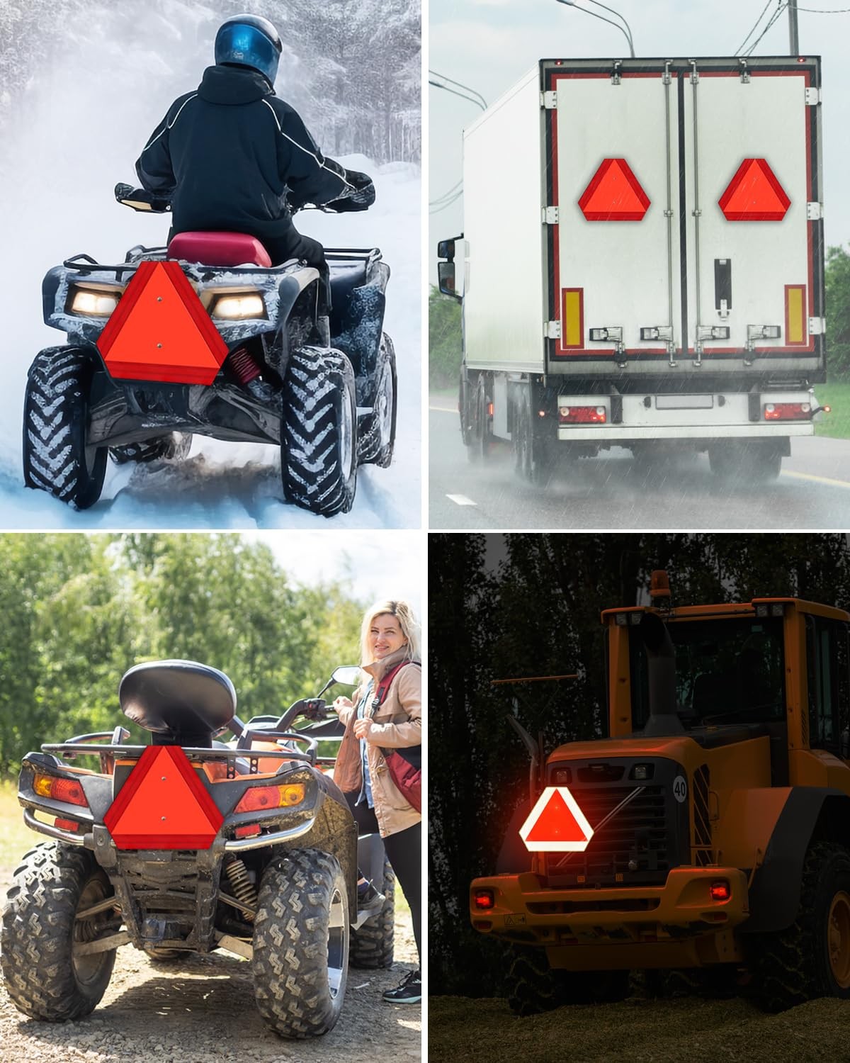 Slow Moving Vehicle Sign Aluminum 14″x16″ 40Mil Metal Reflector