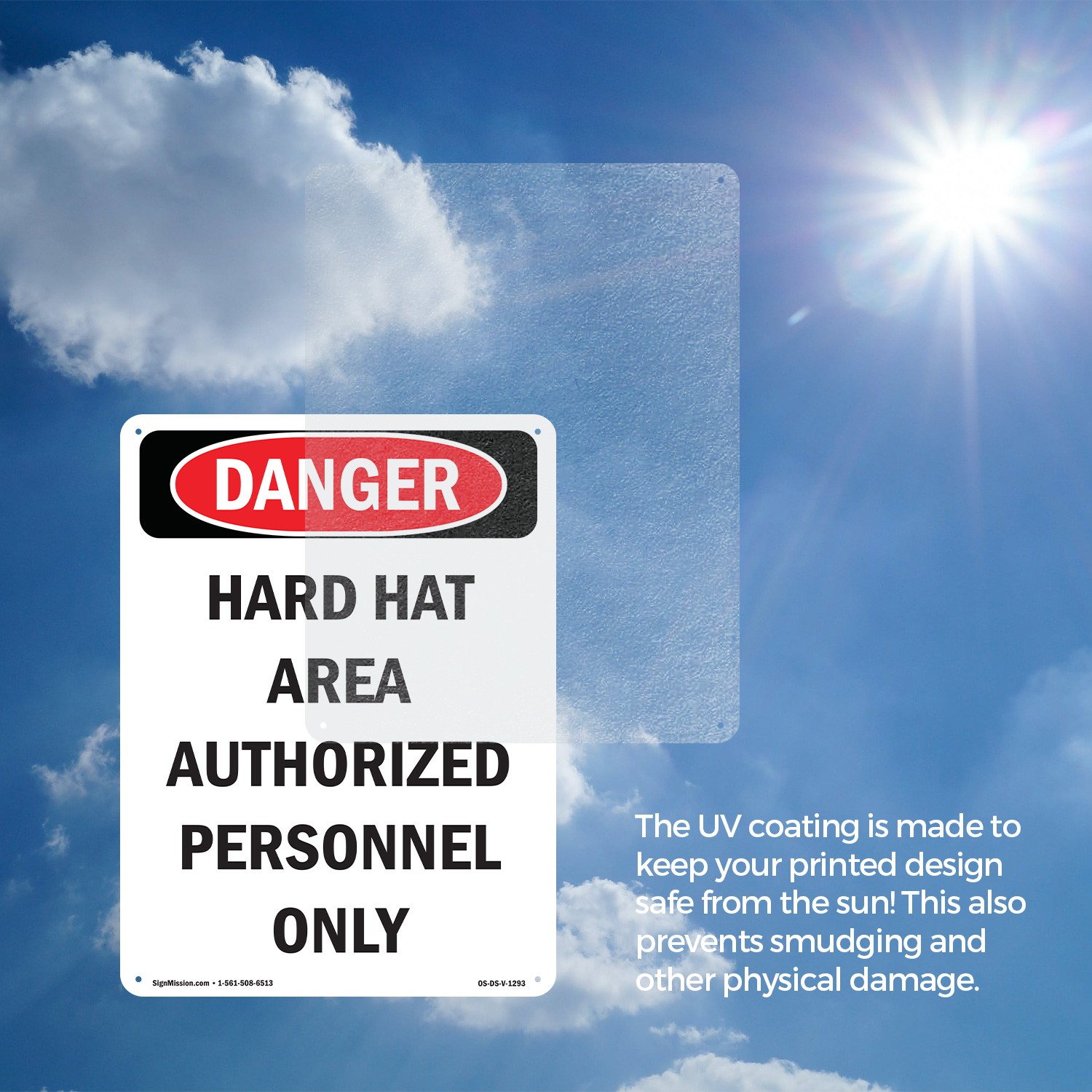 Portrait Hard Hat Area Authorized Personnel Only OSHA Danger Sign – 5 or 10 Pack