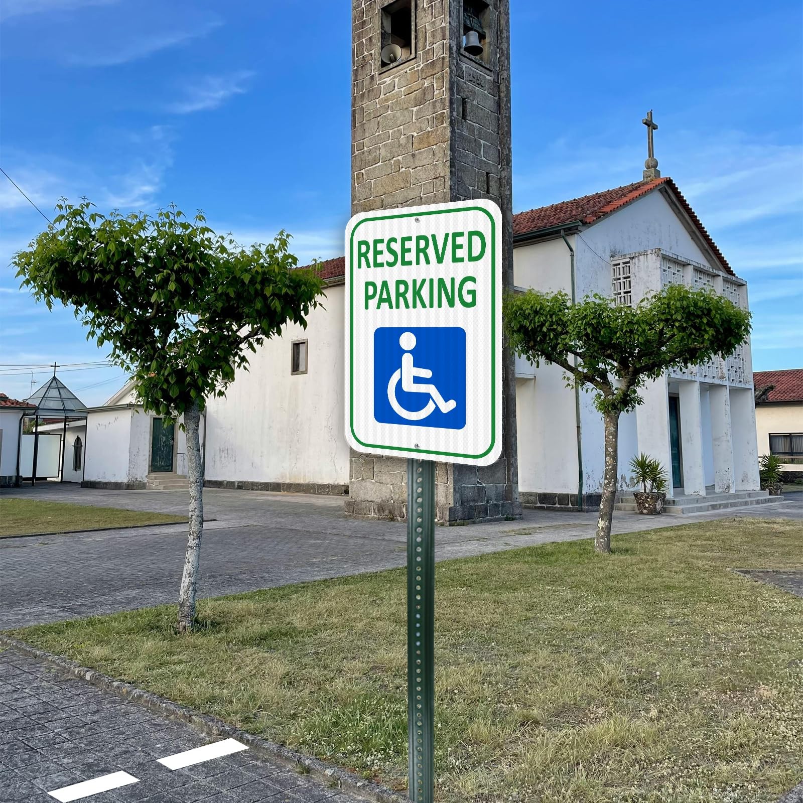 (2 Pack) Reflective Aluminum Reserved Parking Sign, 18″ x 12″ Heavy-duty Hand…