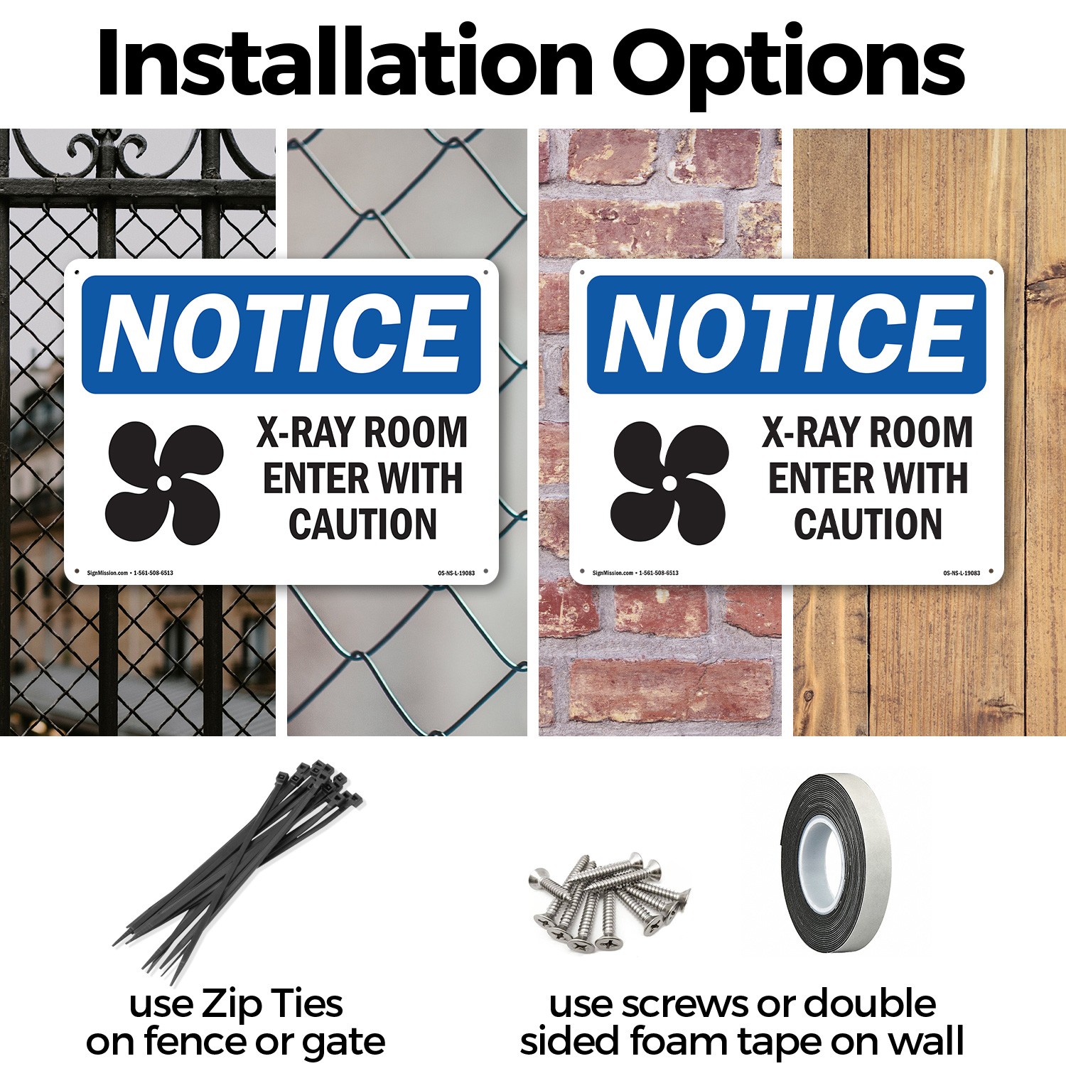 X-Ray Room Enter With Caution OSHA Notice Sign Metal Plastic, Decal 5 or 10 Pack