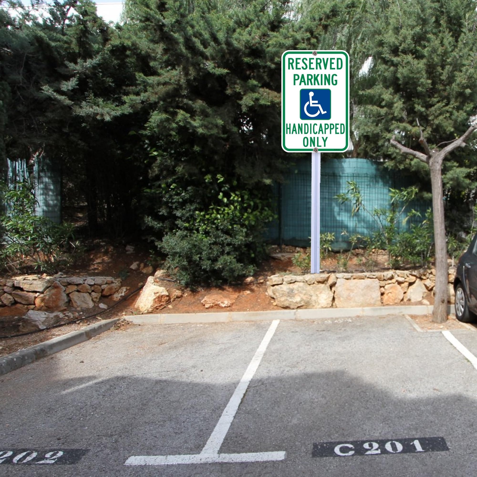 2 Pack 18×12″ Large Reserved Handicap Parking Sign Reflective Aluminum
