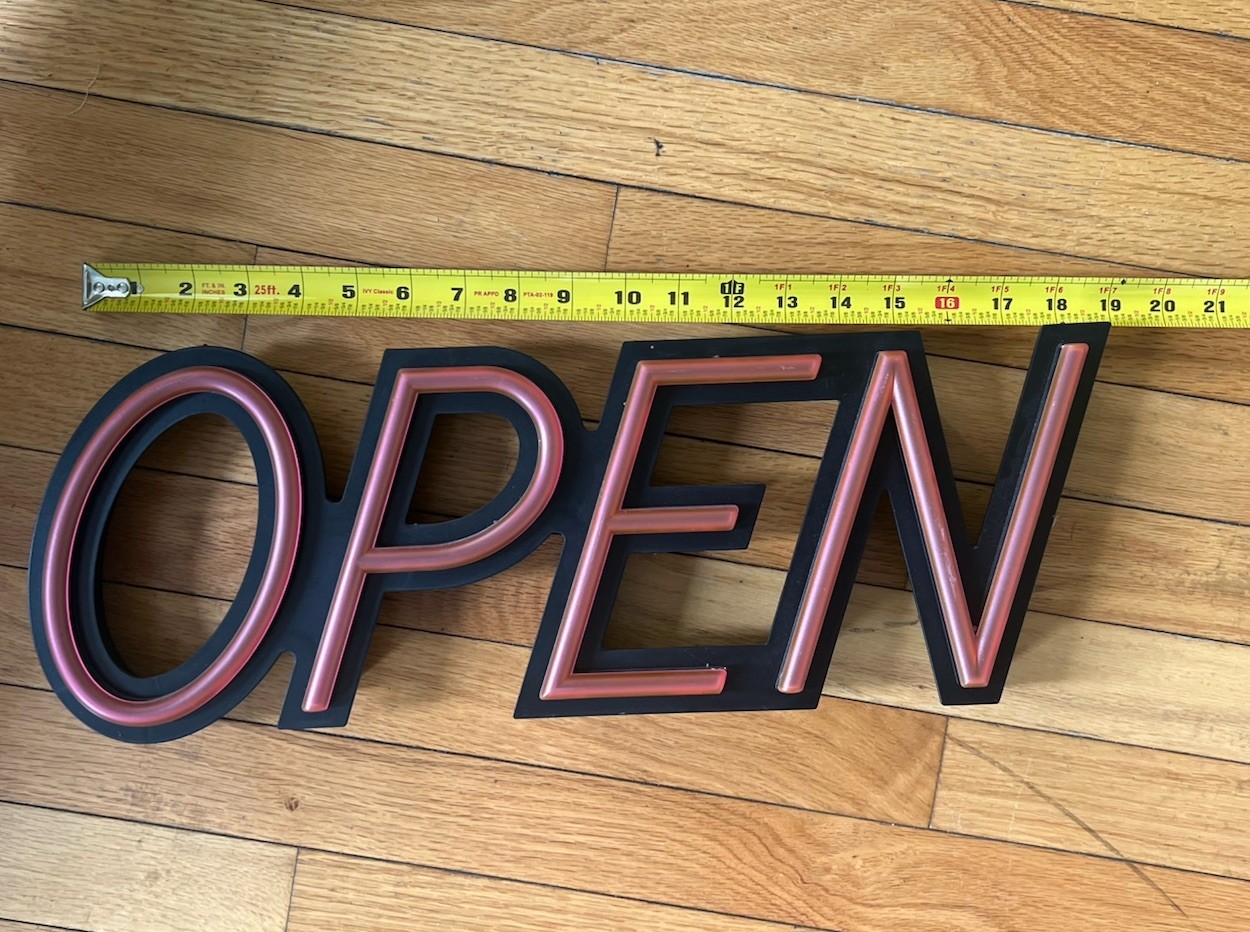 Open Sign Lighted Business Display 19” Preowned, Good Condition, Free Shipping!