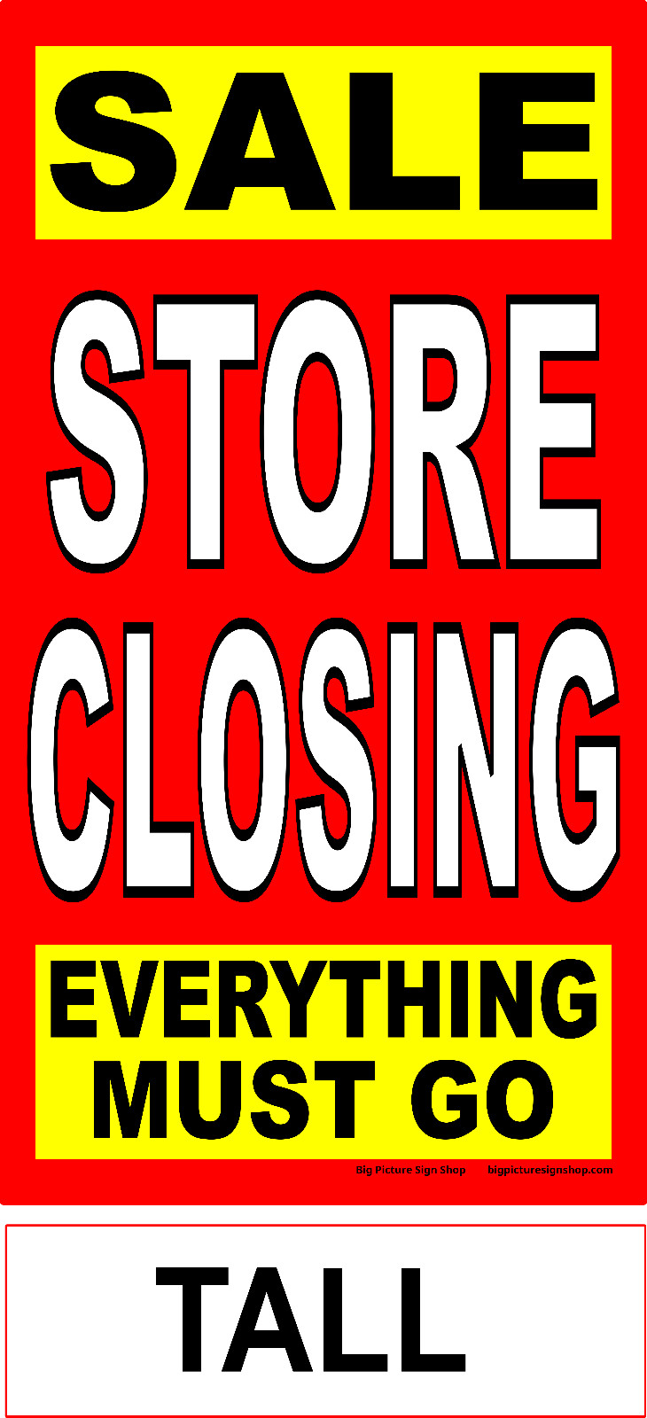 STORE CLOSING -HUGE SALE-HUGE VINYL BANNERS-3 SHAPES-42 Sizes-USA MADE-FAST SHIP