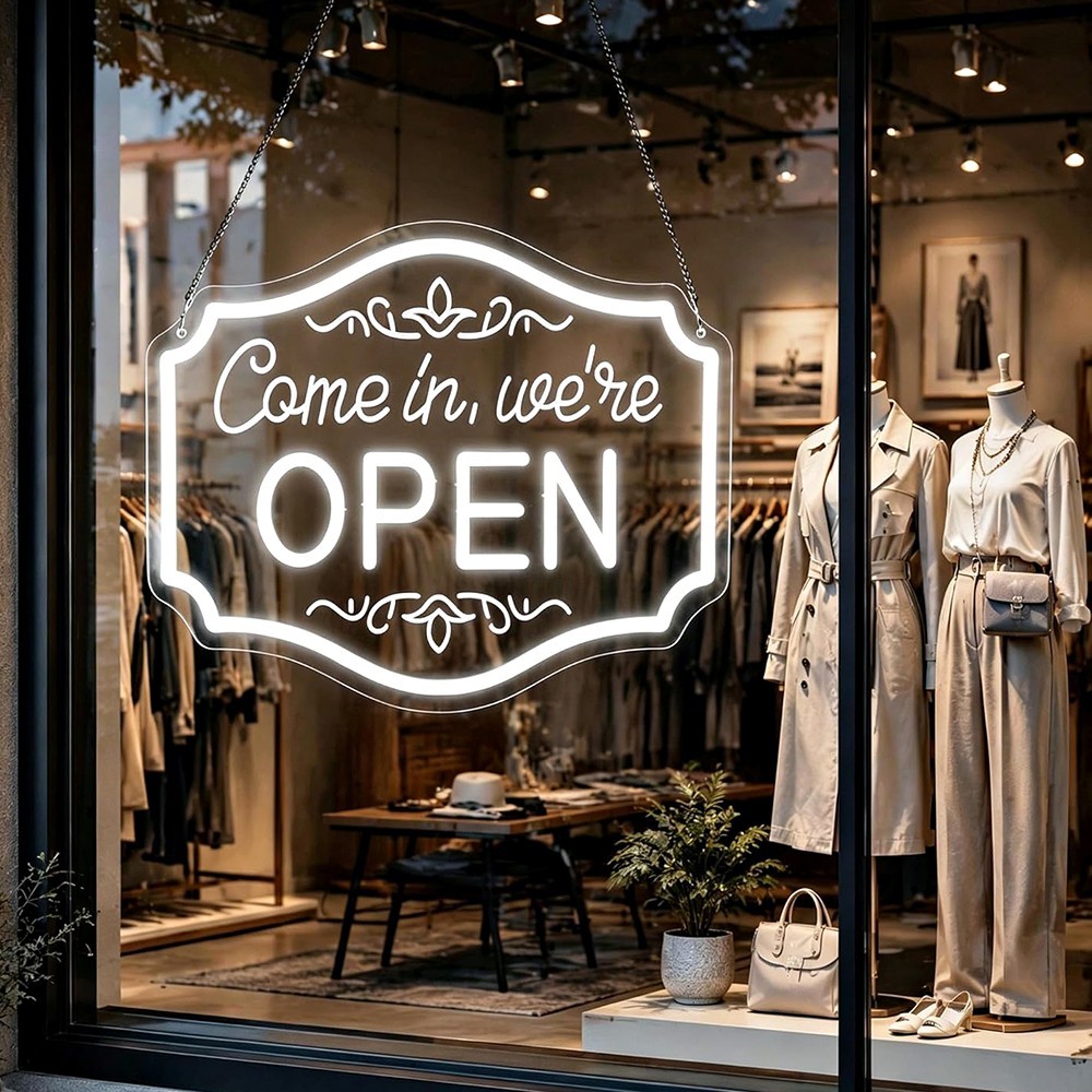 OPEN NEON SIGN FOR BUSINESS SHOP STORE LED OPEN WALL SIGN USB POWERED ACRYLIC