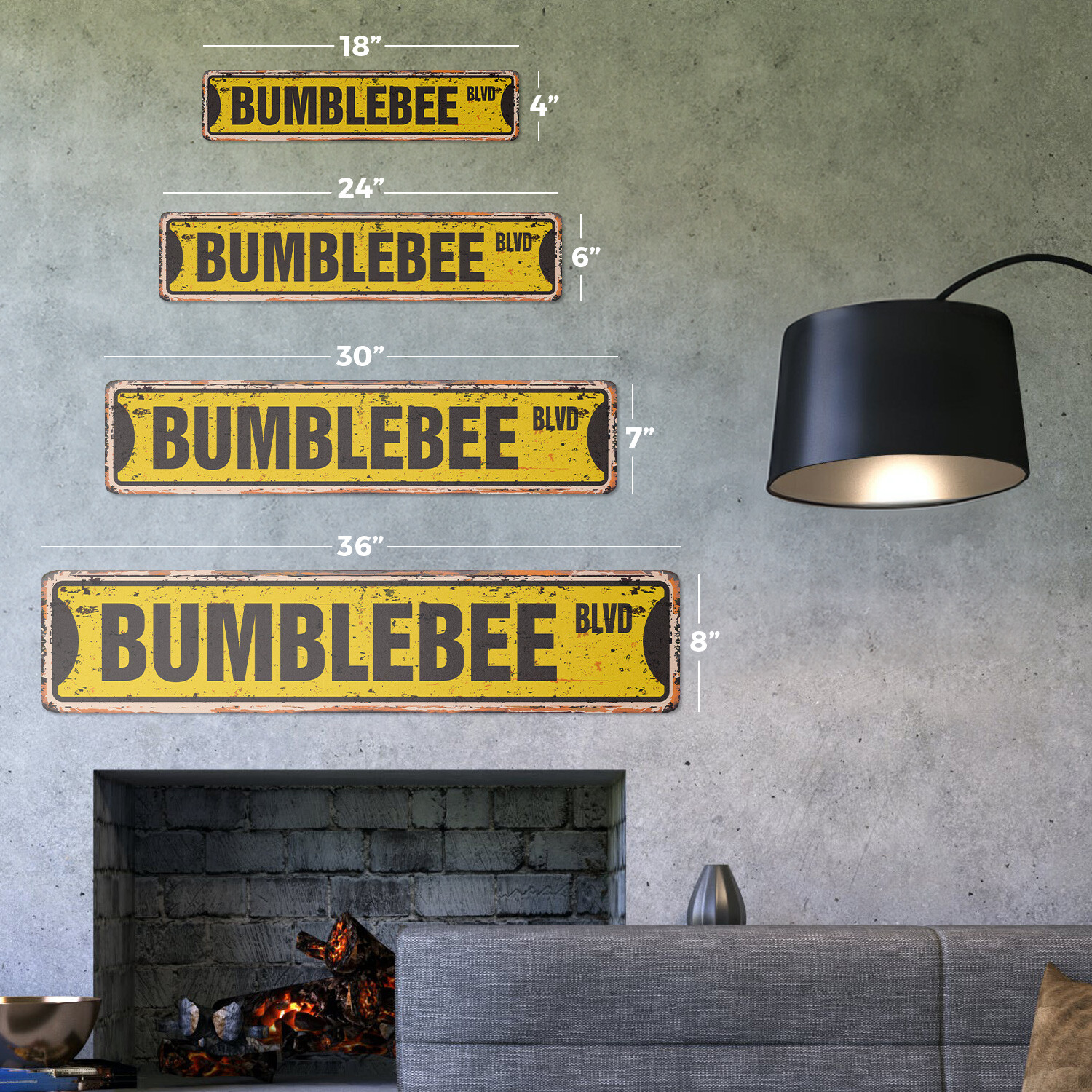 BUMBLE BEE Vintage Street Sign honey insect pollen pollination lover