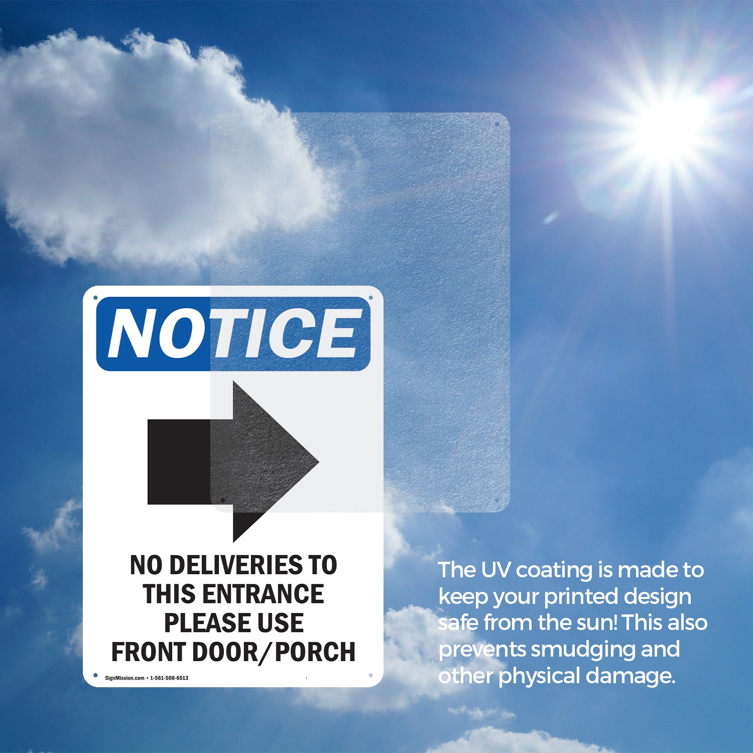 (2 Pack) No Deliveries To This OSHA Notice Sign Decal Metal Plastic