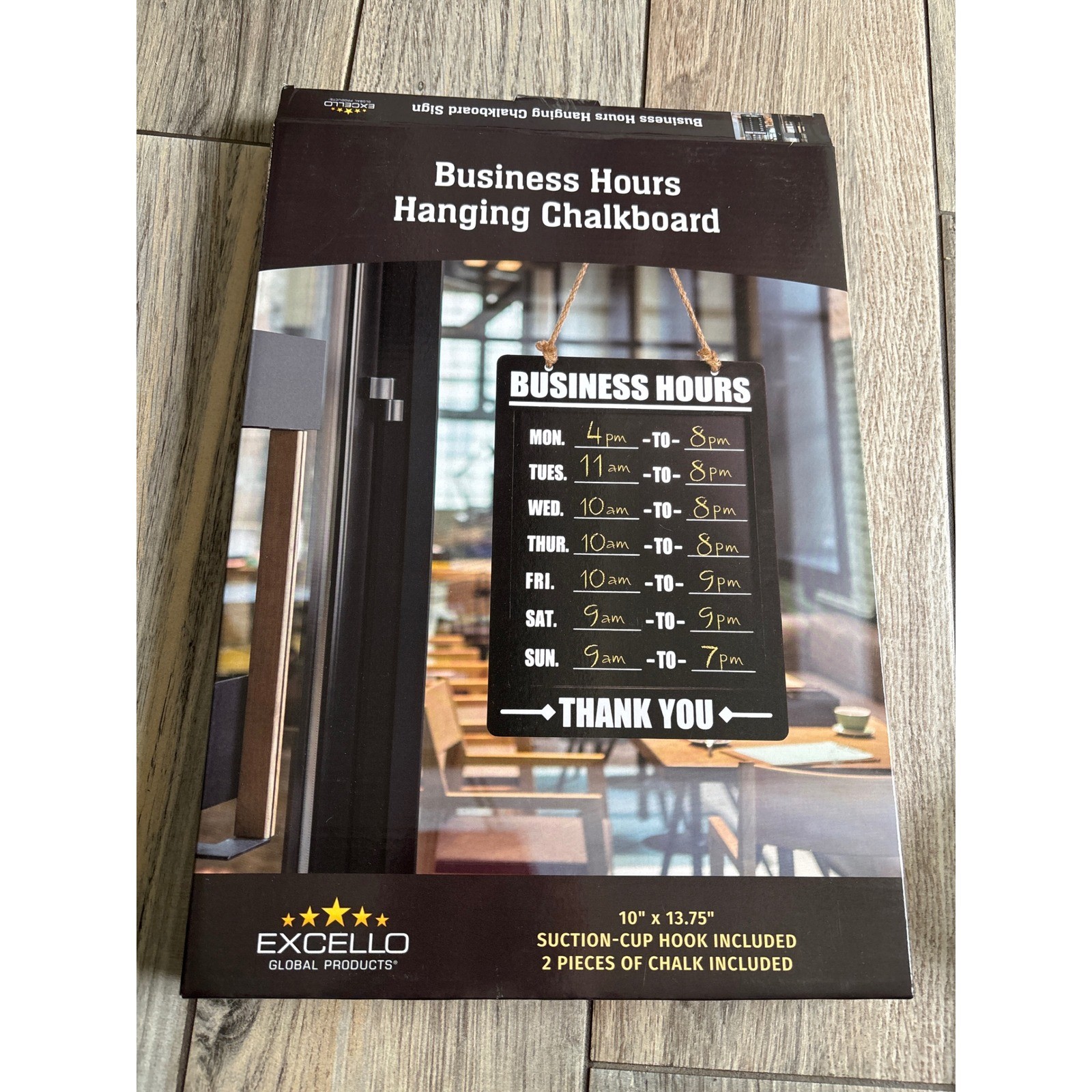 Business Hours Sign 10×13.75 Black New Hanging Chalkboard