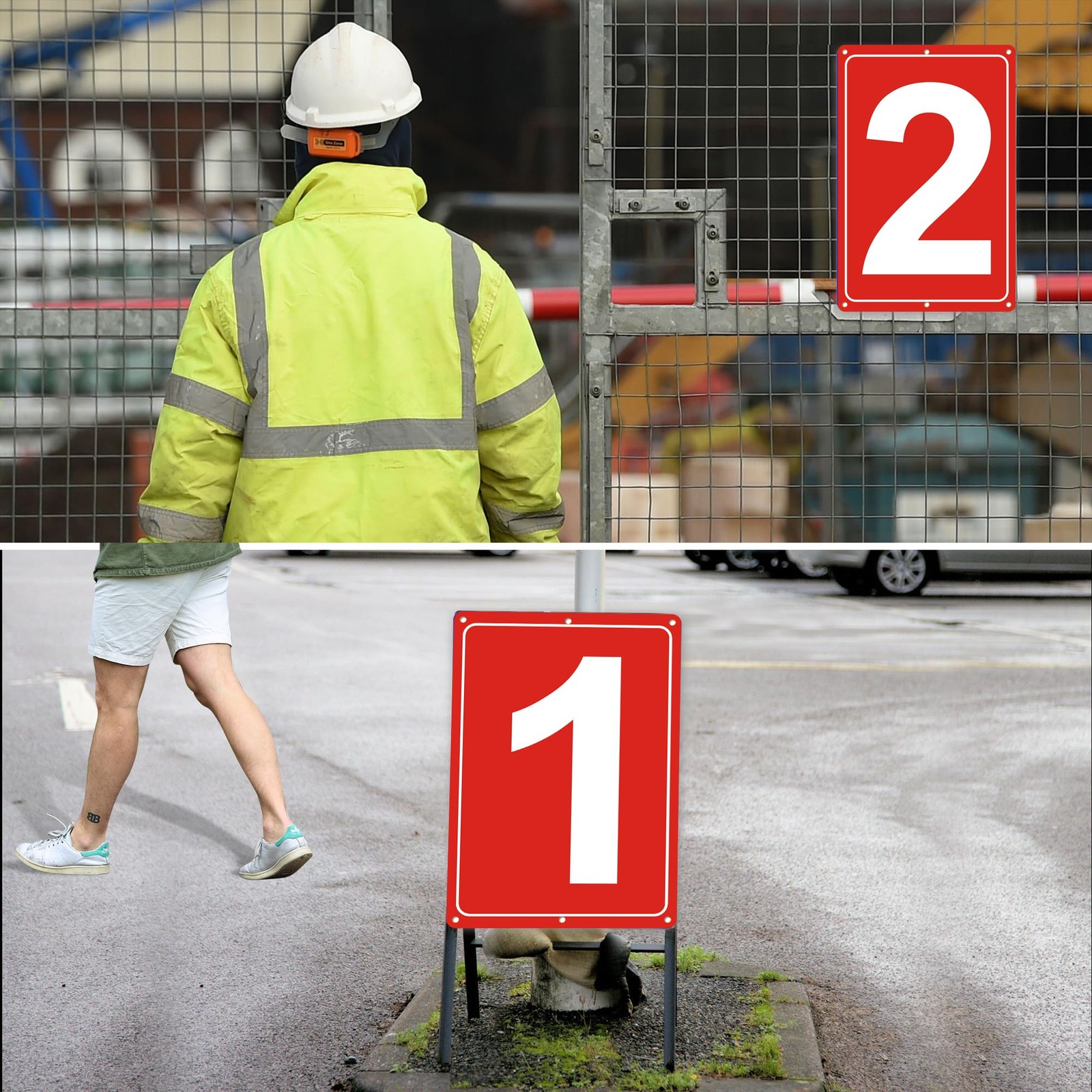 Numbered Sign 2 Aluminum Number Signs for Tennis Court 12×8 inches Signage fo…