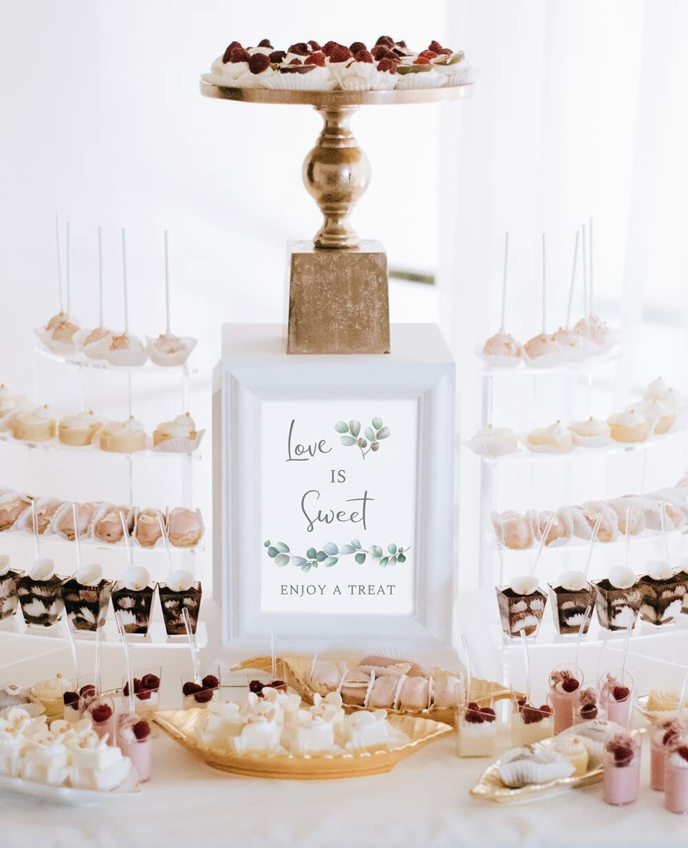 Eucalyptus Designed Wedding Signs (Double Sided) (4 or 8 Pack)