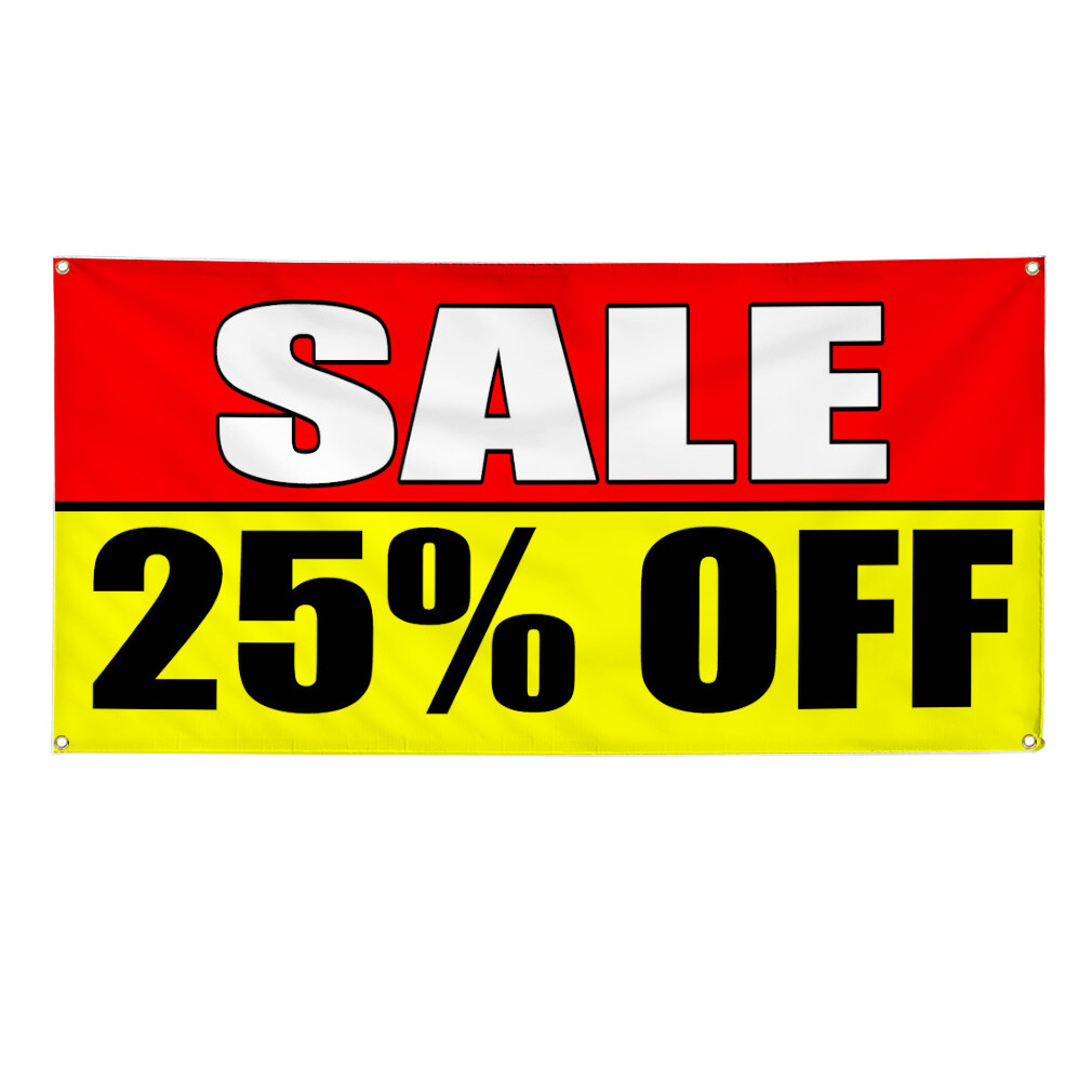 Vinyl Banner Multiple Sizes Sale 25% off Promotion Business Business Outdoor
