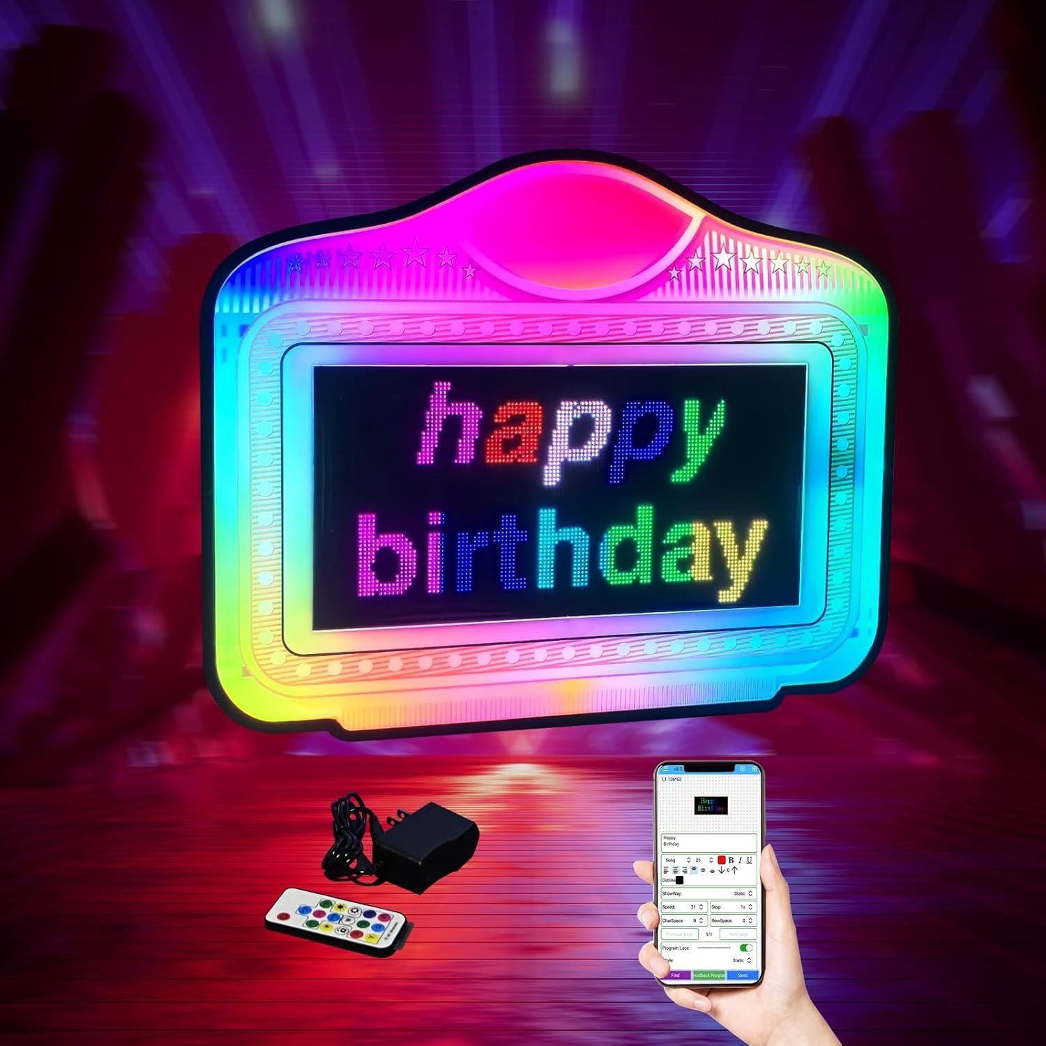LED Bottle Service Sign with App Control, Scrolling Light Display for Clubs Bars