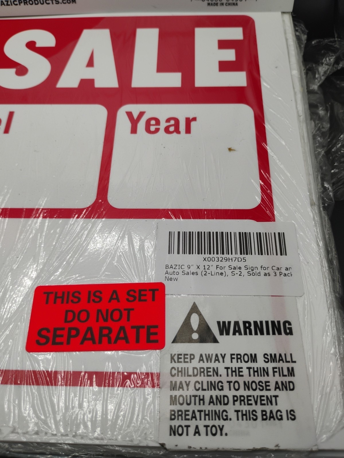 For Sale Sign 3 Pack – BAZIC 9″X 12″ High Impact & Visibility