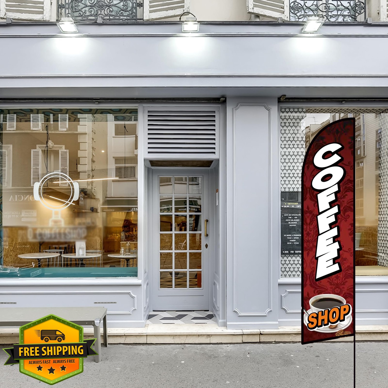 Generic Coffee advertising feather flag banner