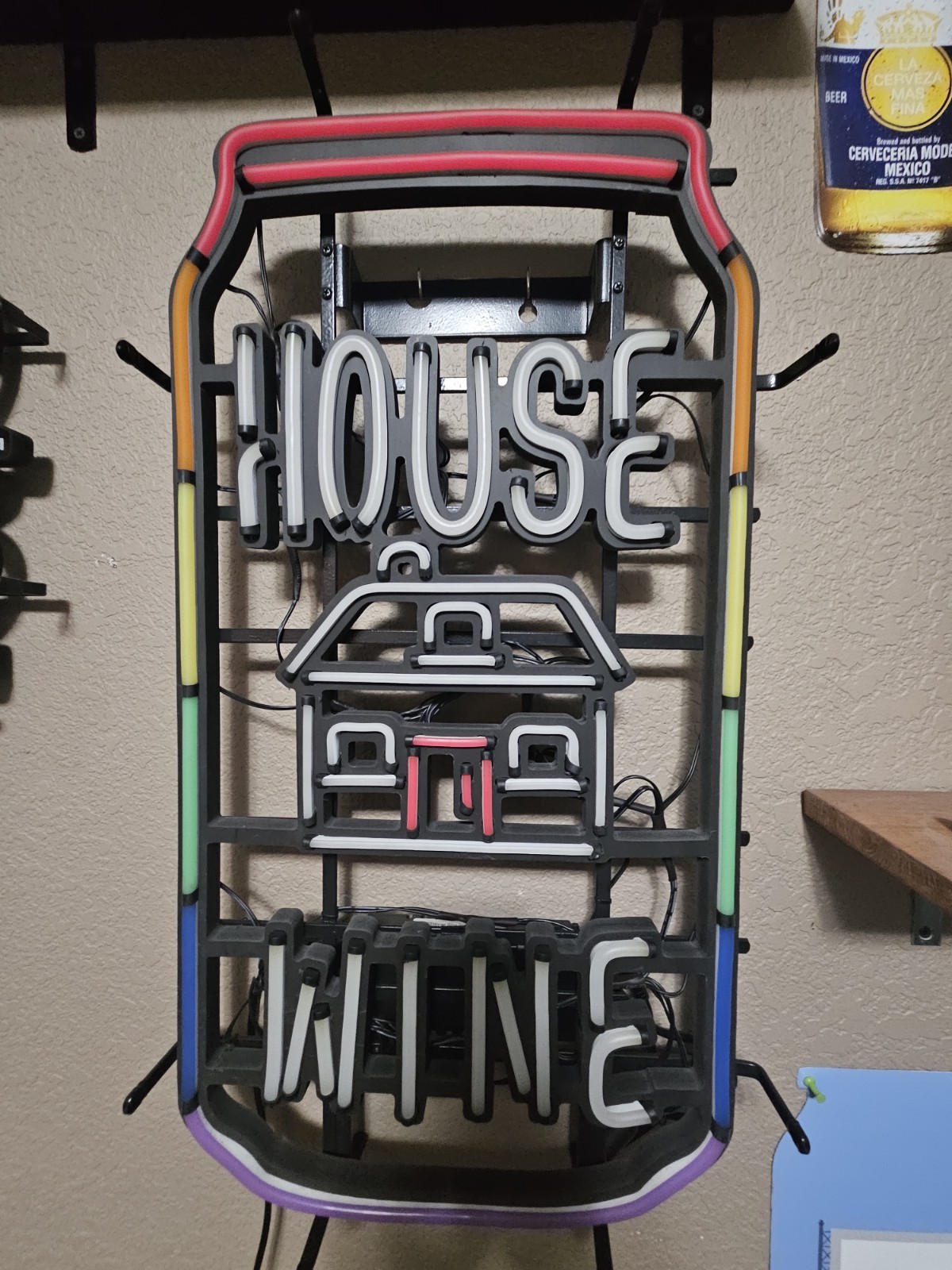 “HOUSE WINE” Multi-Color Neon Sign Lighted Neon-Style Wall Sign