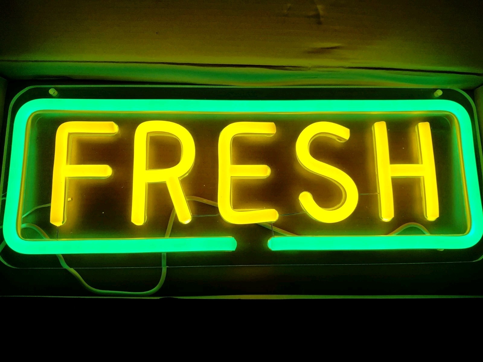 “Fresh” Sign | Neon, LED Light | 14.2″ x 5.6″ Bright!! USB Acrylic