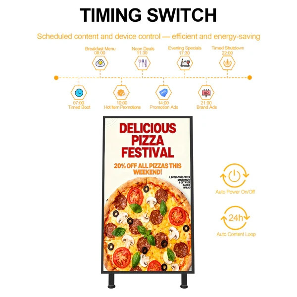 Indoor 32inch Portable Digital Signage Display 350nits 2K LCD Advertising Sign