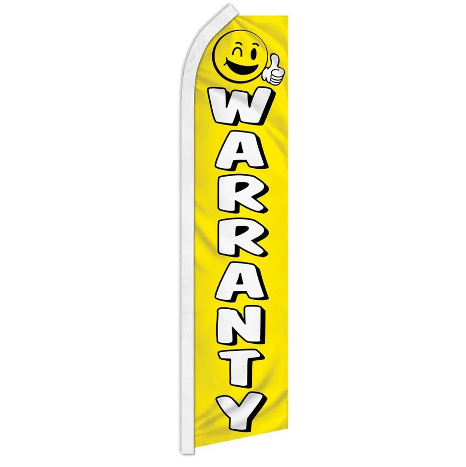Warranty Swooper Flutter Feather Advertising Finance Auto Dealership Banner Flag