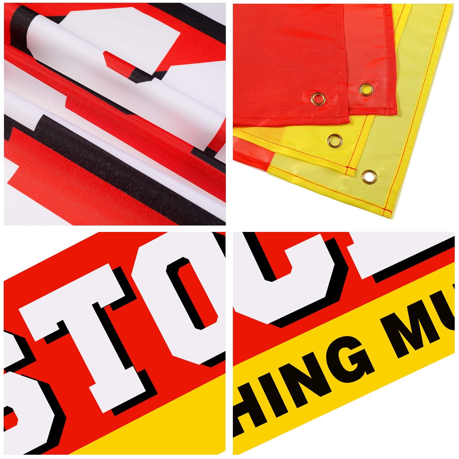 Large Store Closing Sign Banner 50 x 300 cm, Red, Yellow, White, Black