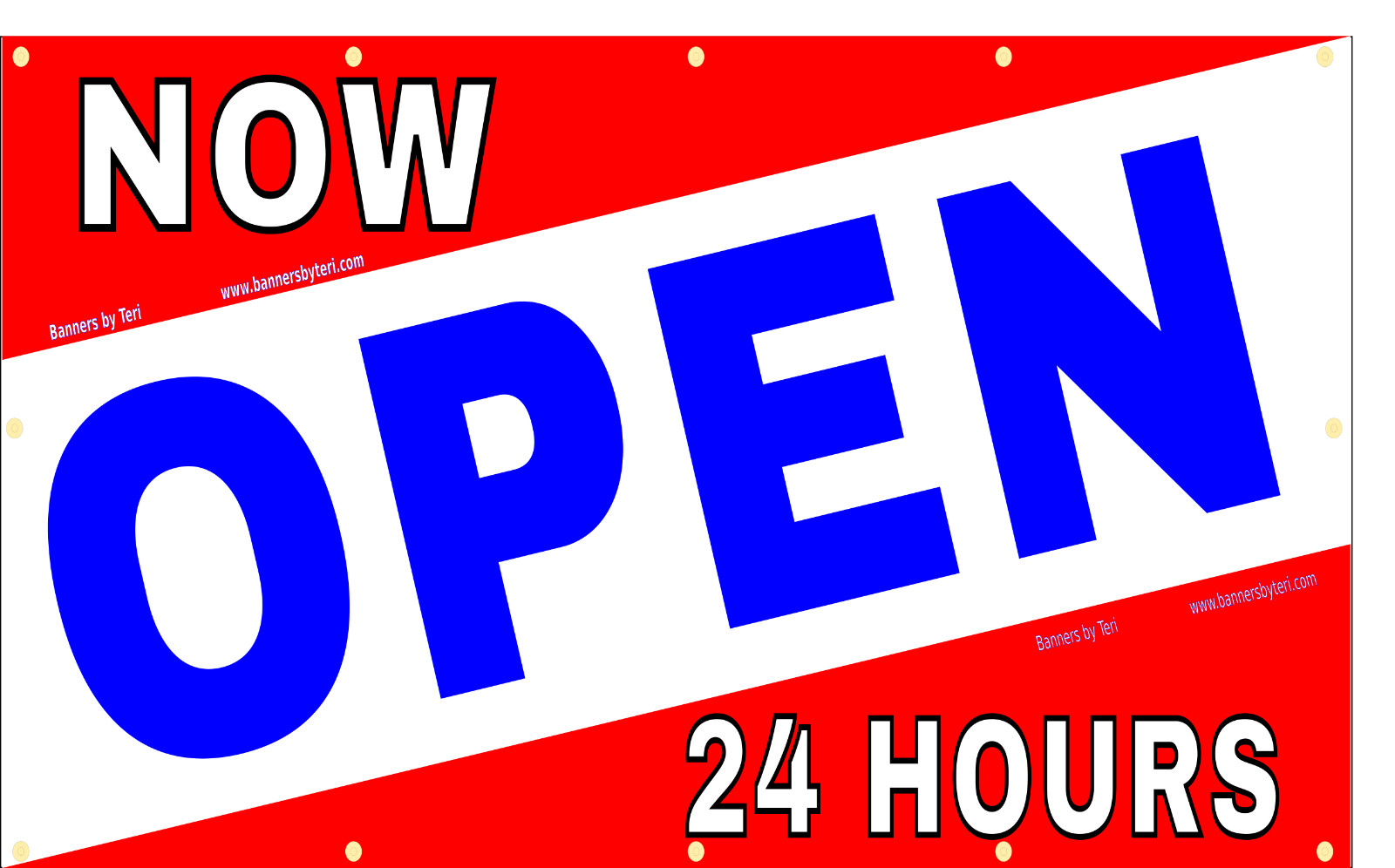NOW OPEN 24 HOURS – Vinyl Banner Signs – Fast Shipping – USA MADE -HIGH QUALITY