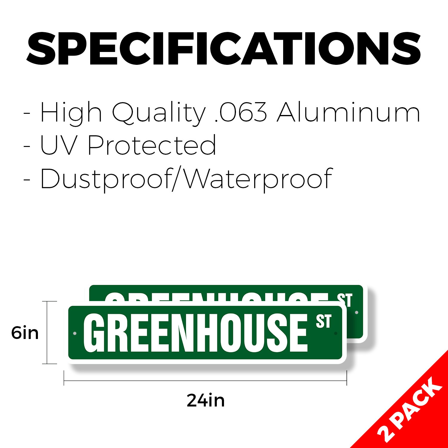 GREENHOUSE Street Sign (2 Pack) flowers plants florist landscape landscaper