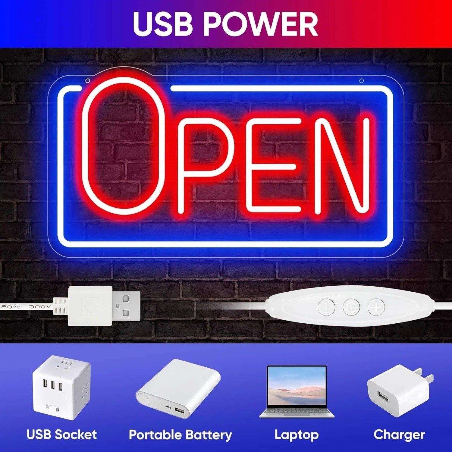 Led Neon Open Sign for Business Window, Light up Open Sign for Store Carteles Le