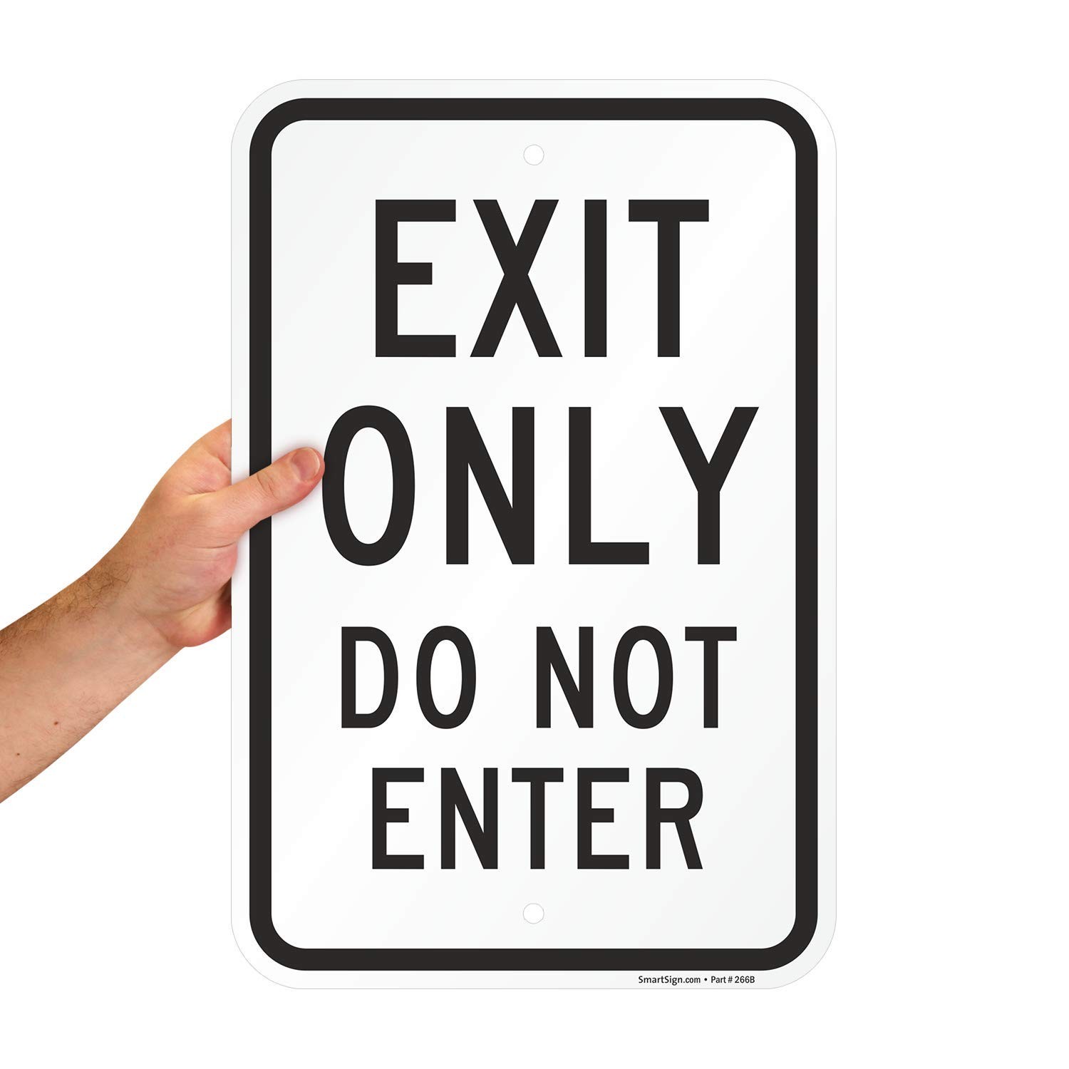 Exit Only Do Not Enter Sign Aluminum Black On White Wall Panel 12×18 Inch K6612