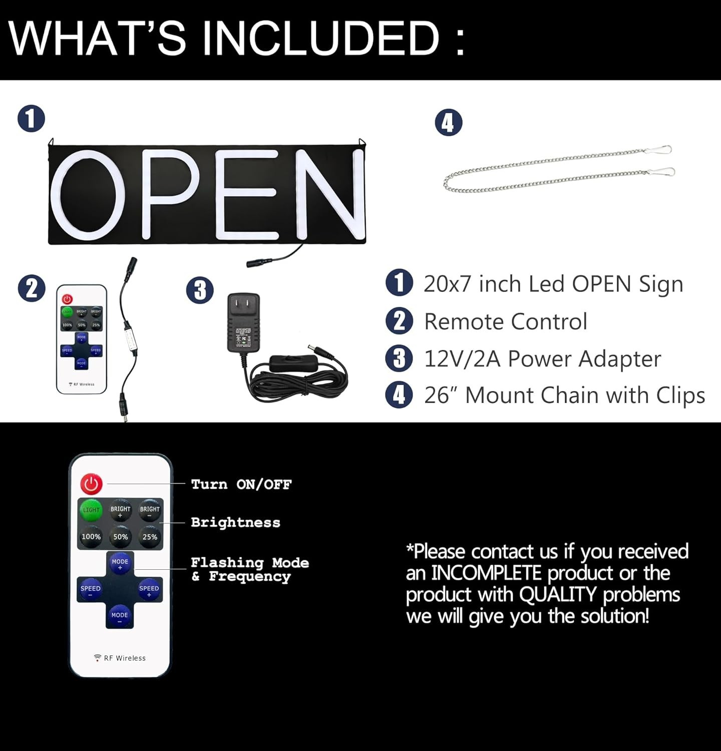 Open Signs for Business,Neon Open Sign Led,20×7 inch with Remote Control,Brig…
