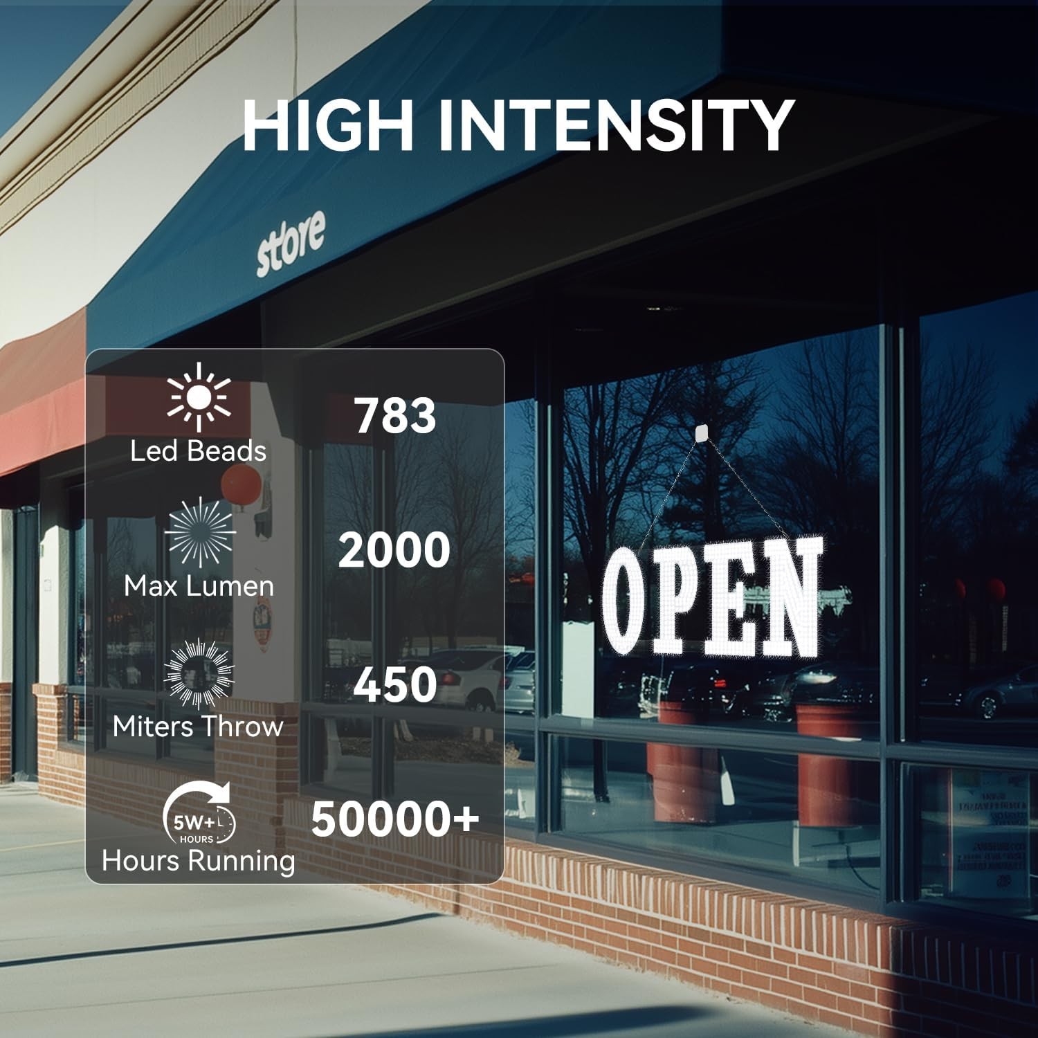 40″ x 14″ Large LED Open Sign with Remote Control High Bright Visibility