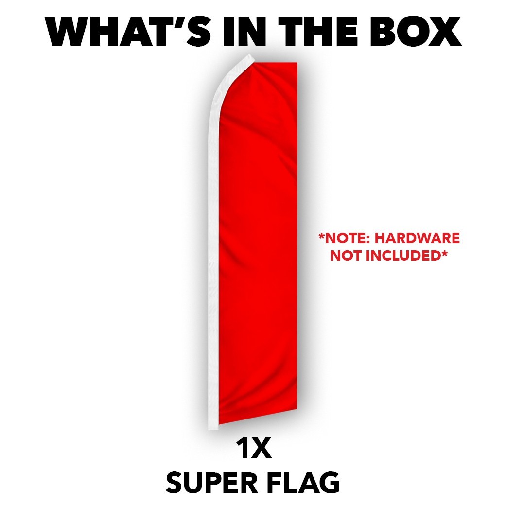 Solid Color Red Advertising Swooper Feather Flutter Flag Red Flag